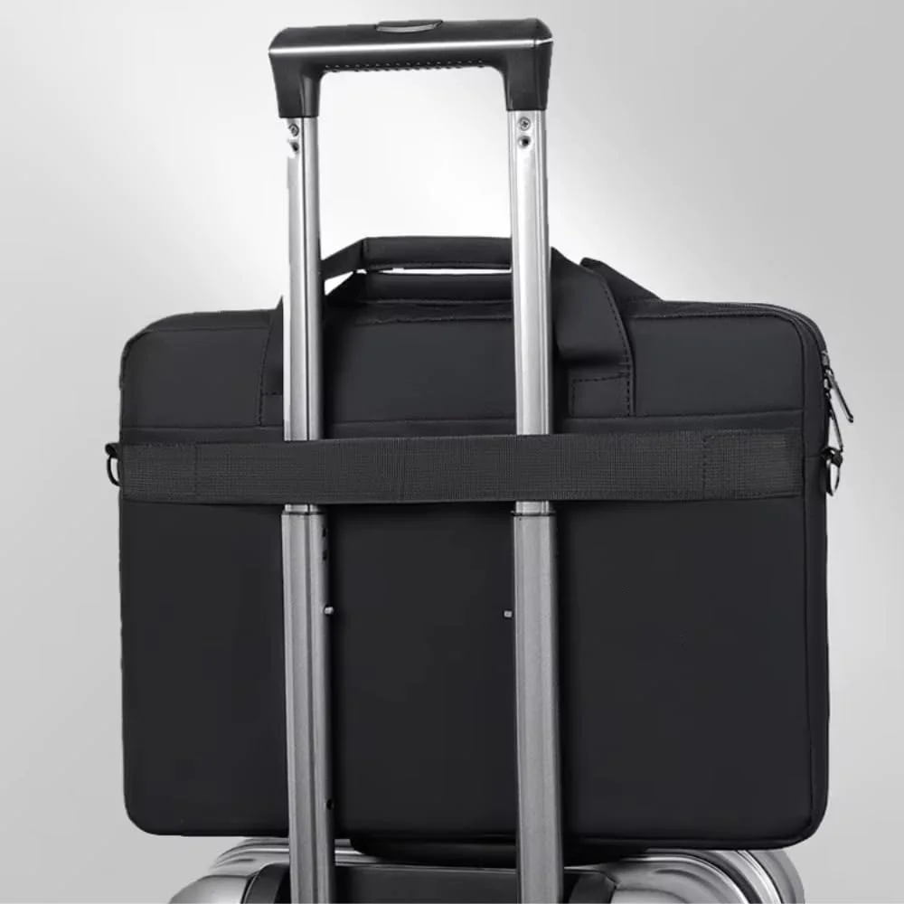 کیف حمل لپ تاپ پریمیوم - کیف شانه ای باریک و ضد آب با دسته و بند برای مسافرت های کاری، آستین سبک و قابل حمل برای آقایان و بانوان