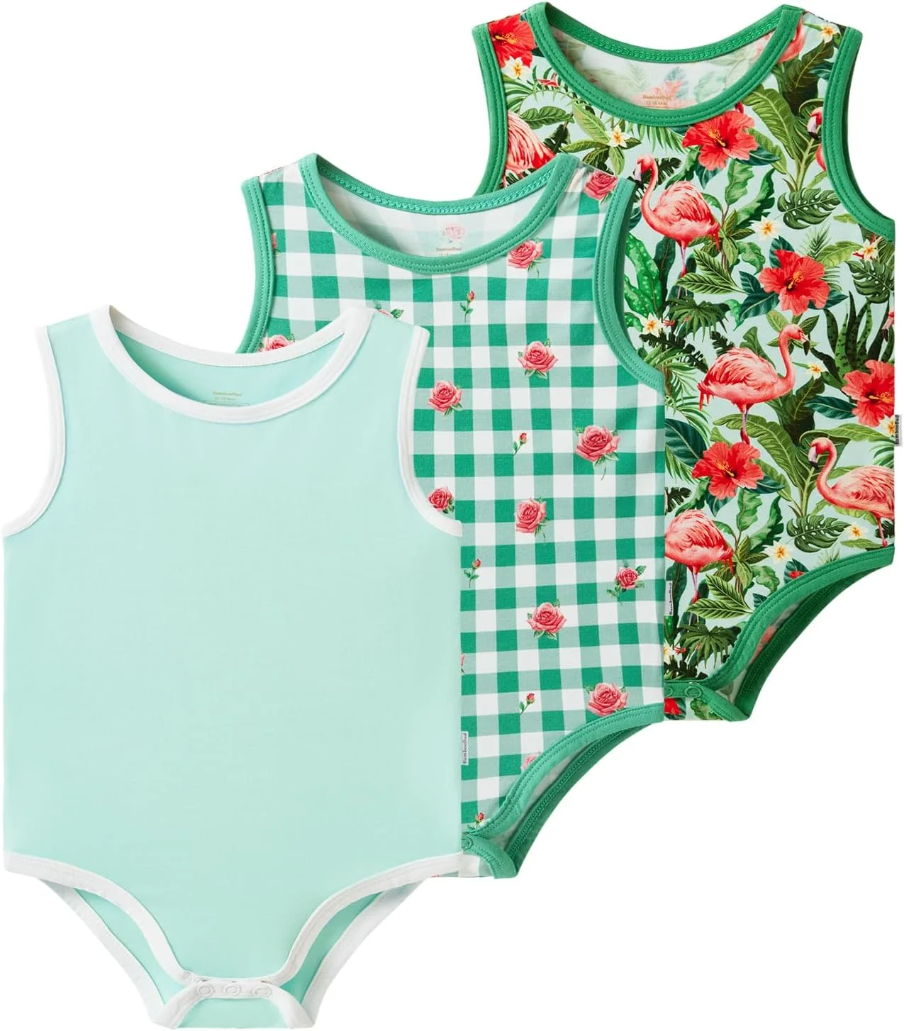 لباس خواب نوزادی بامبو باد، پسرانه دخترانه، لباس خواب بدون آستین، لباس خواب یکسره، لباس خواب نوزاد، بسته 3 عددی