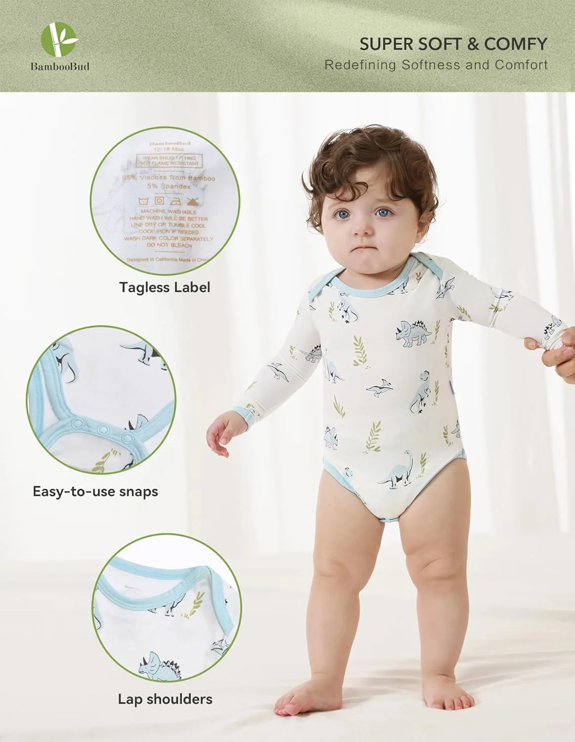 بادی نوزادی بامبو باد، لباس نوزادی پسرانه دخترانه، لباس خواب دکمه دار، ویسکوز بامبو، لباس خواب نوزاد نوپا بادی نوزادی بامبو باد، لباس نوزادی پسرانه دخترانه، لباس خواب دکمه دار، ویسکوز بامبو، لباس خواب نوزاد نوپا