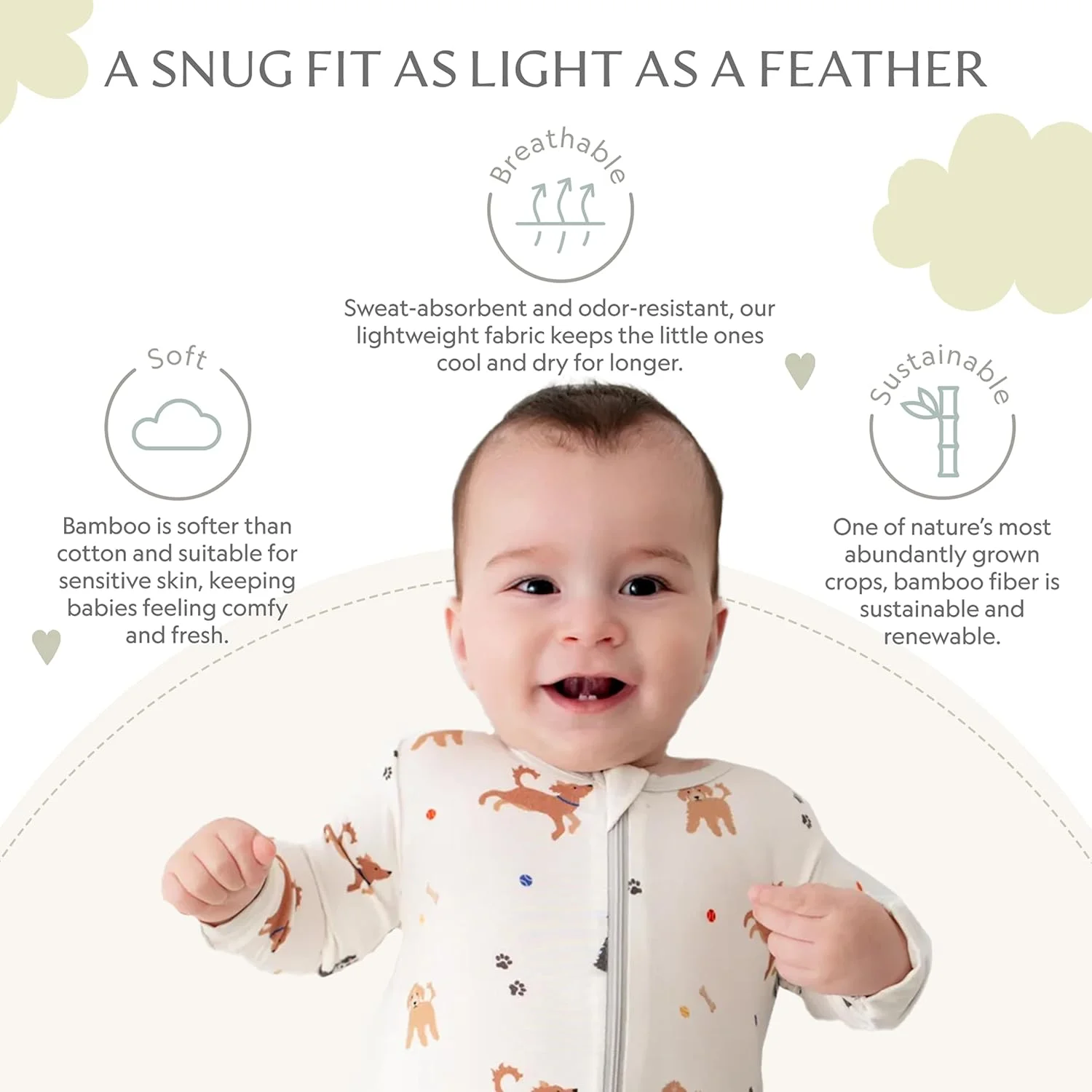 لباس خواب بامبو نرم و لطیف نوزاد، لباس نوزاد، سرهمی نوزادی، 95% ویسکوز و 5% اسپندکس، 0-24 ماه