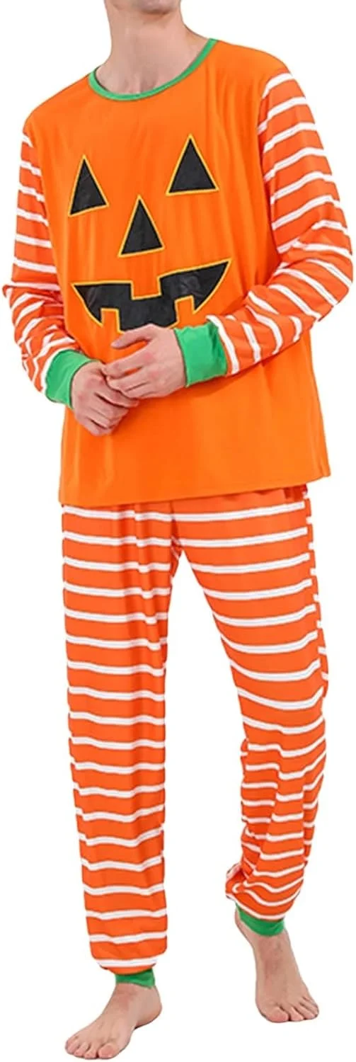 ست لباس خواب هالووین خانوادگی CheJooe، لباس خواب های سرهمی طرح کدو تنبل خنده دار، لباس شب و لباس راحتی تعطیلات برای مردان/زنان/کودکان ست لباس خواب هالووین خانوادگی CheJooe، لباس خواب های سرهمی طرح کدو تنبل خنده دار، لباس شب و لباس راحتی تعطیلات برای مردان/زنان/کودکان
