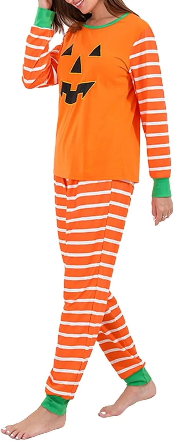 ست لباس خواب هالووین خانوادگی CheJooe، لباس خواب های سرهمی طرح کدو تنبل خنده دار، لباس شب و لباس راحتی تعطیلات برای مردان/زنان/کودکان ست لباس خواب هالووین خانوادگی CheJooe، لباس خواب های سرهمی طرح کدو تنبل خنده دار، لباس شب و لباس راحتی تعطیلات برای مردان/زنان/کودکان