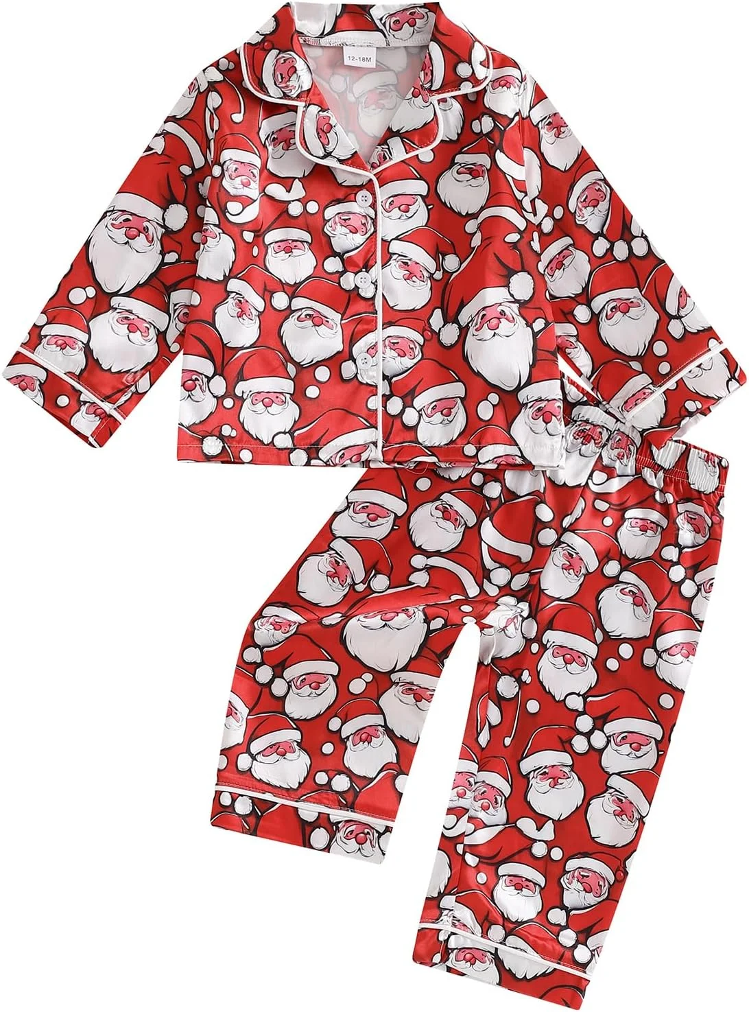 ست لباس خواب کریسمس بچگانه Nokpsedcb، پیراهن دکمه دار طرح بابانوئل زیبا برای دختران و پسران، تاپ و شلوار بلند، لباس راحتی