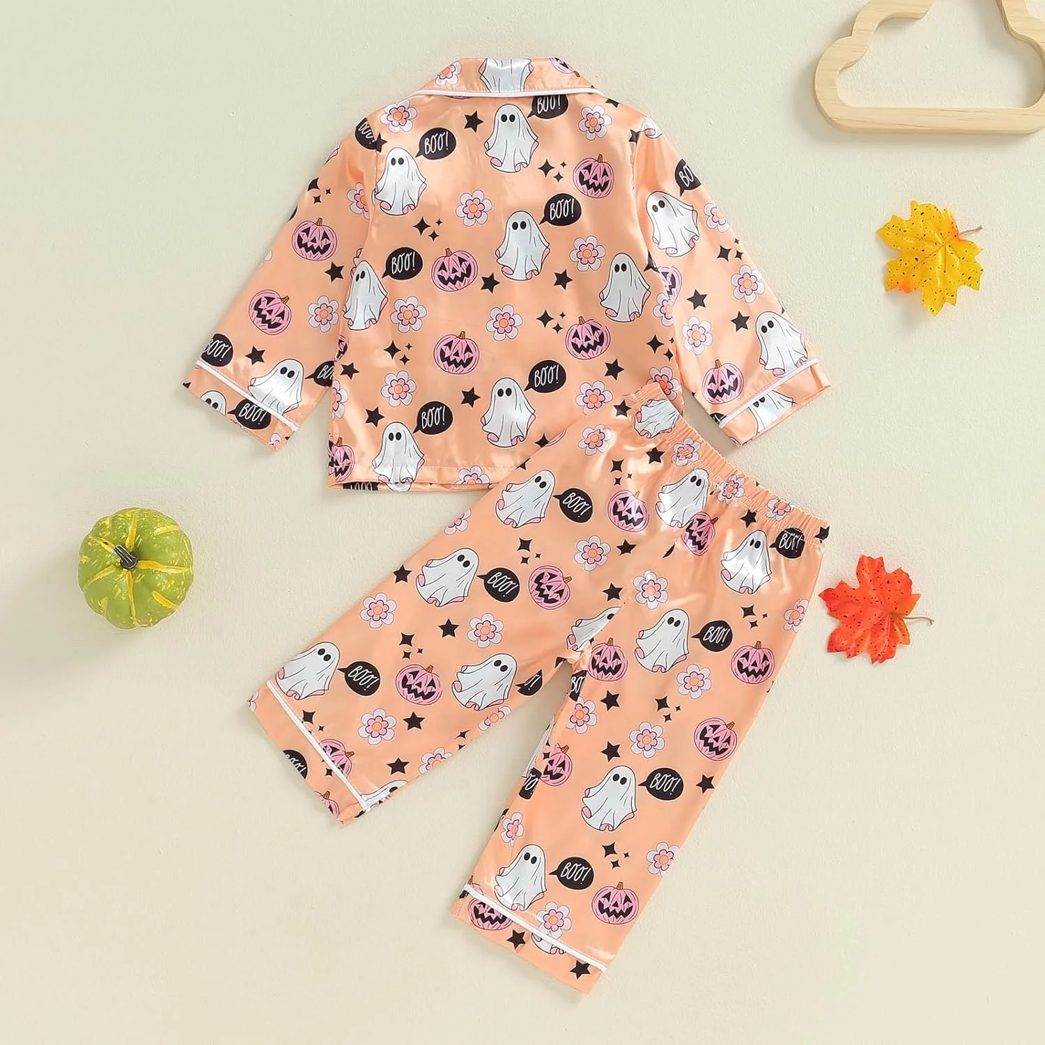 ست پیژامه ساتن دخترانه Nicoxijia، آستین بلند، دکمه دار، بلوز و شلوار راحتی، لباس خواب ست پیژامه ساتن دخترانه Nicoxijia، آستین بلند، دکمه دار، بلوز و شلوار راحتی، لباس خواب