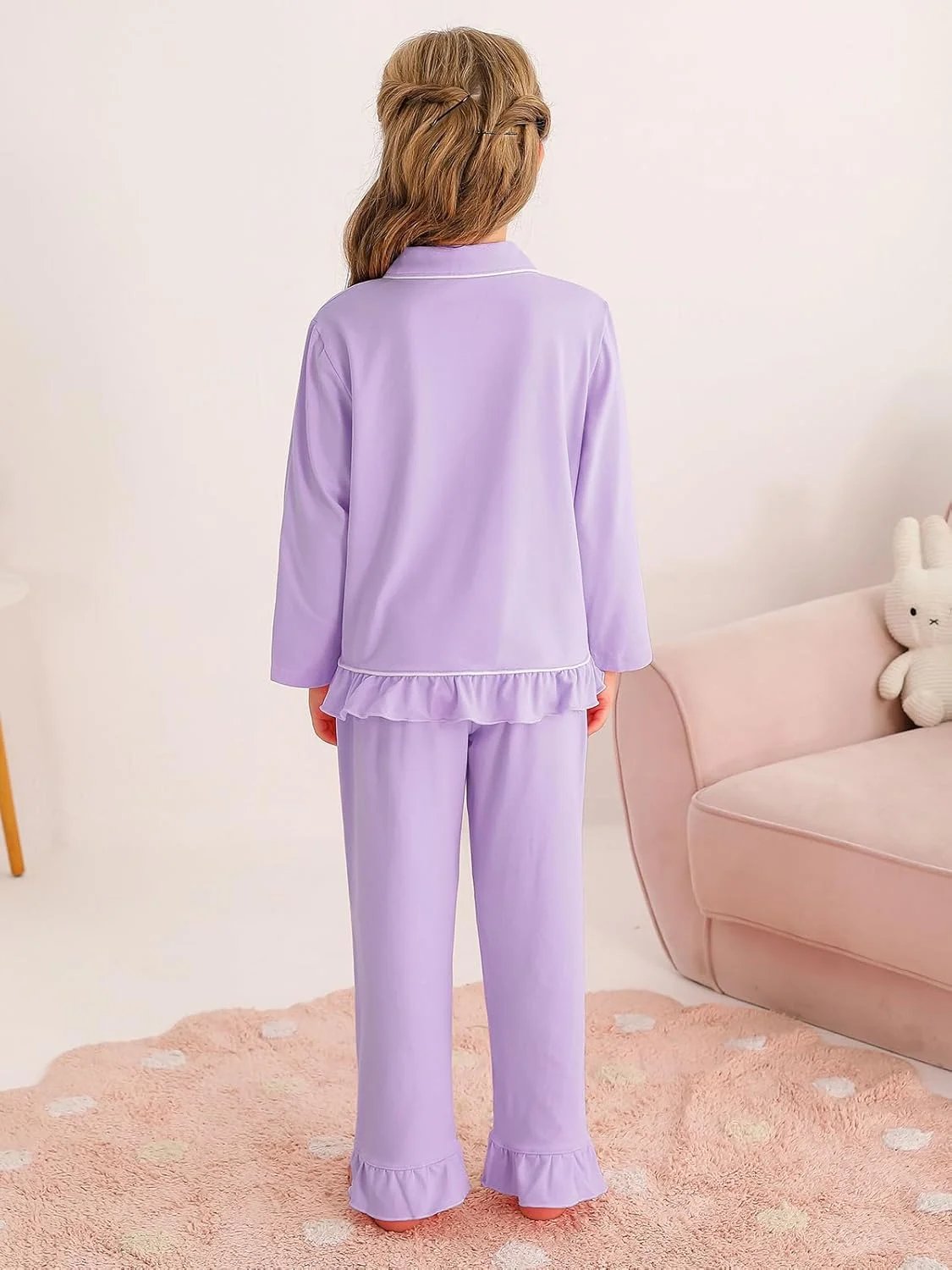 ست پیژامه دخترانه دکمه دار آستین بلند لباس خواب لباس راحتی مناسب دختران کوچک 18-24 ماه 2T 3T 4T 5T 5-6 سال ست پیژامه دخترانه دکمه دار آستین بلند لباس خواب لباس راحتی مناسب دختران کوچک 18-24 ماه 2T 3T 4T 5T 5-6 سال