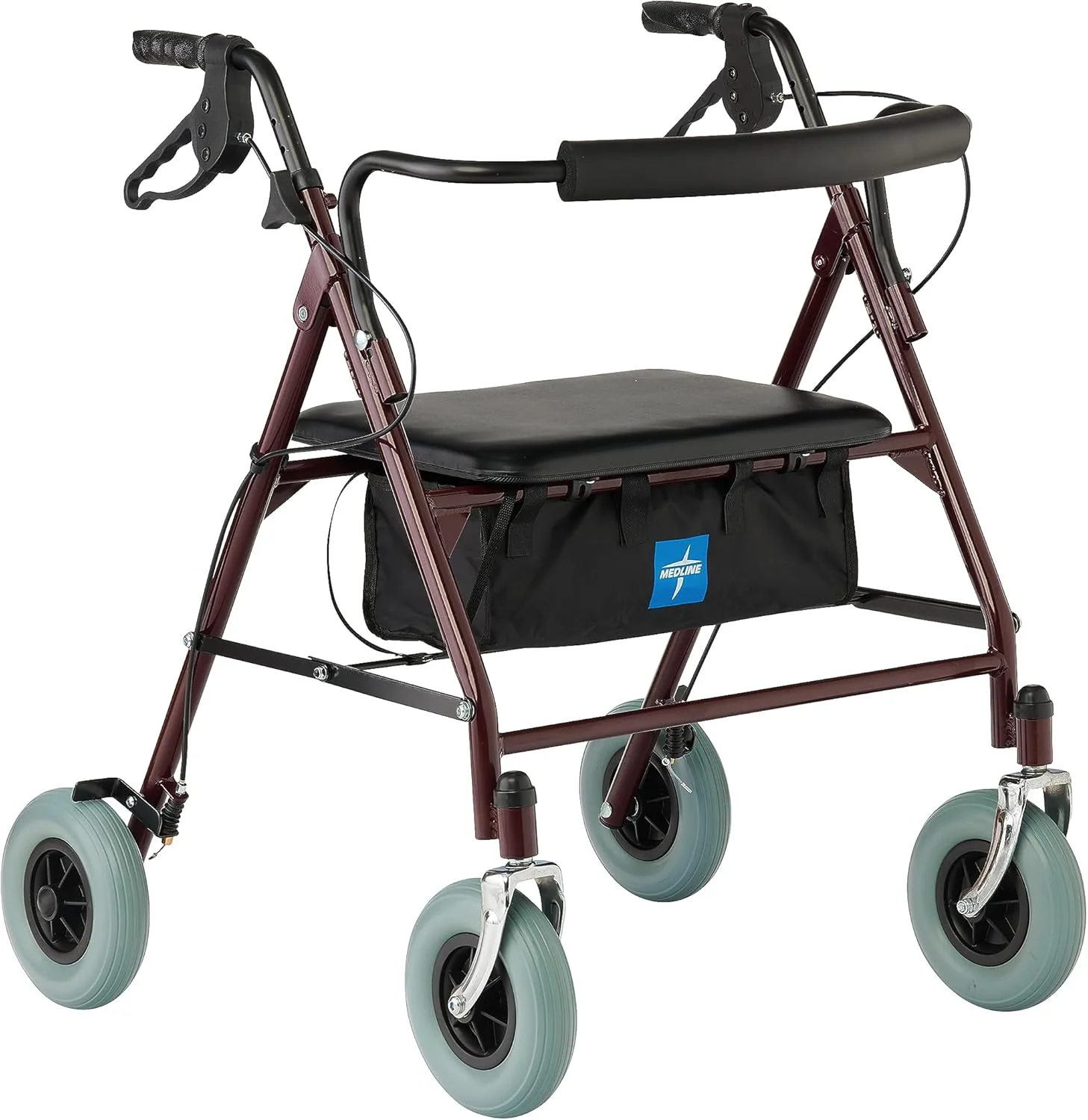 رولیتور فولادی سنگین وزن Medline Bariatric با تحمل وزن تا 227 کیلوگرم، واکر چرخدار قوی و راحت با چرخ های 8 اینچی رولیتور فولادی سنگین وزن Medline Bariatric با تحمل وزن تا 227 کیلوگرم، واکر چرخدار قوی و راحت با چرخ های 8 اینچی
