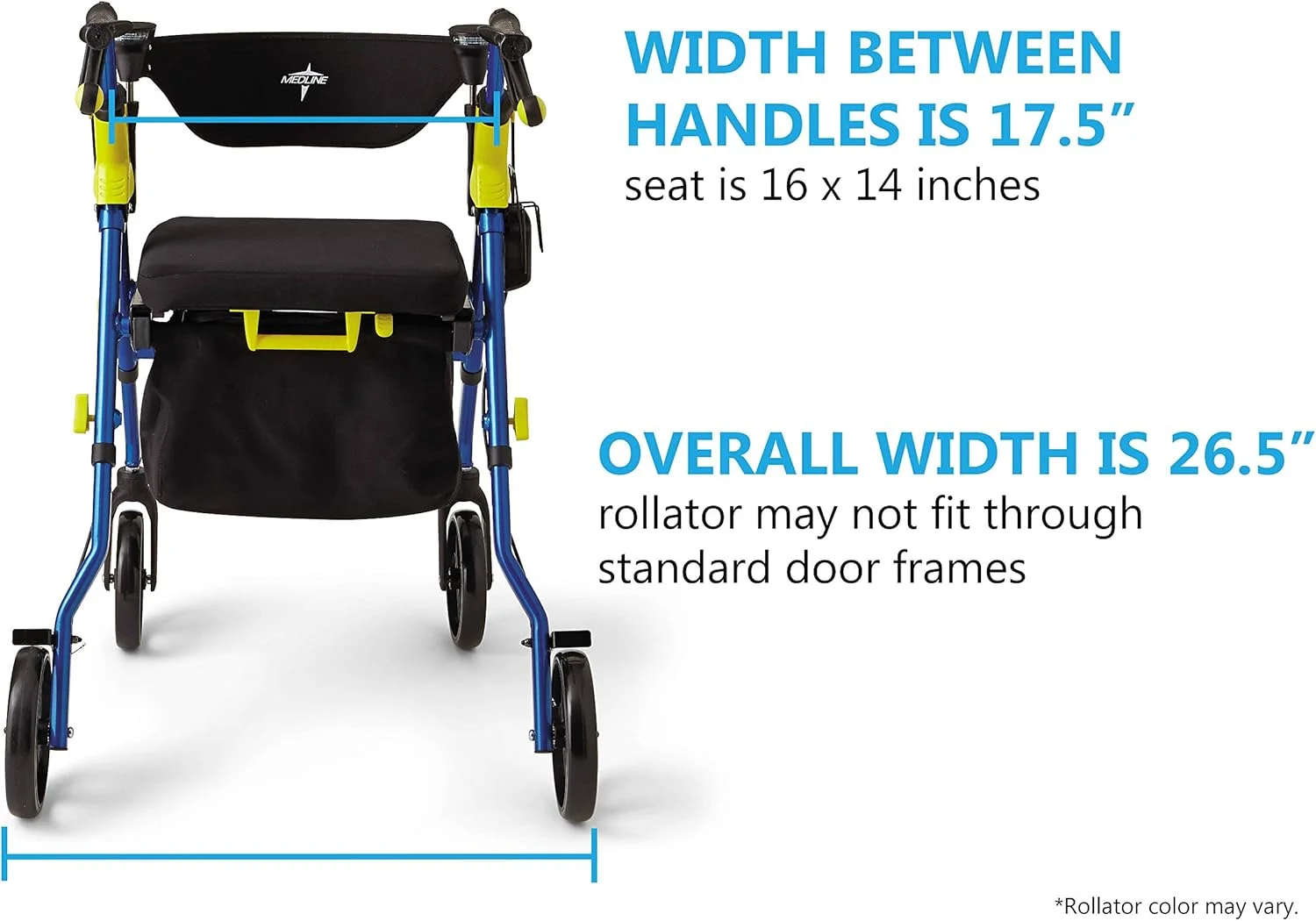 واکر رولیتور تاشو مدلاین مدل Premium Empower با صندلی و چرخ‌های 8 اینچی، نقره‌ای