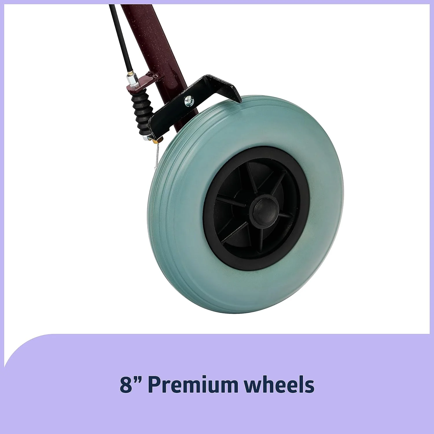 رولیتور فولادی سنگین وزن Medline Bariatric با تحمل وزن تا 227 کیلوگرم، واکر چرخدار قوی و راحت با چرخ های 8 اینچی