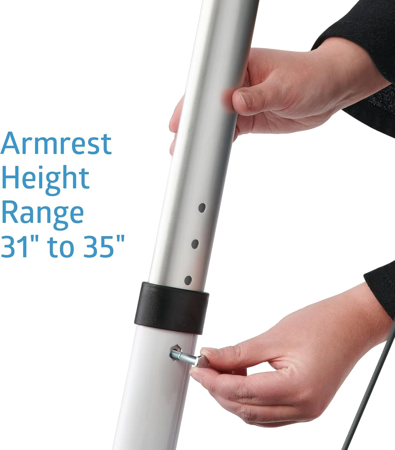 واکر رولیتور ایستاده Medline با تکیه‌گاه آرنجی پددار، واکرهای ایستاده برای سالمندان، چرخ‌های 7.5 اینچی، ارتفاع قابل تنظیم، کیف نگهداری، ظرفیت وزنی 300 پوند، قاب سفید