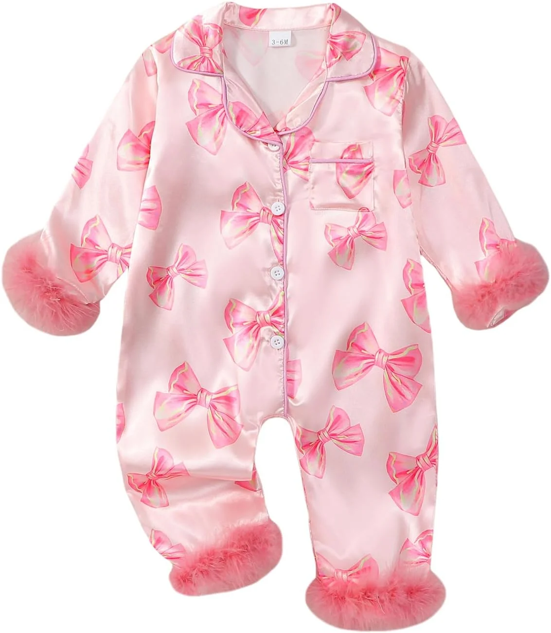 لباس خواب نوزاد دخترانه Siyova آستین بلند طرح پاپیون تکه دوزی خزدار دکمه دار سرهمی لباس خواب نوزاد دخترانه لباس راحتی لباس خواب نوزاد دخترانه Siyova آستین بلند طرح پاپیون تکه دوزی خزدار دکمه دار سرهمی لباس خواب نوزاد دخترانه لباس راحتی