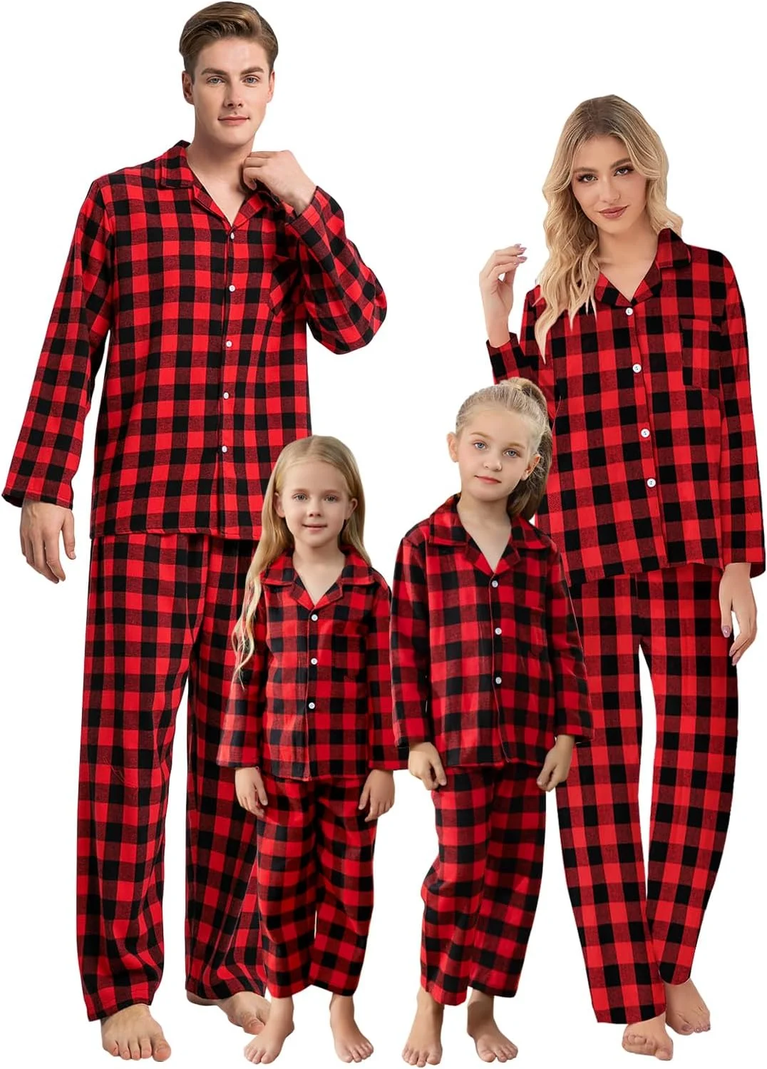 QZH.DUAO ست لباس خواب و راحتی شطرنجی 2 تکه پسرانه و دخترانه، مشکی قرمز، 2-3 سال = برچسب 100A QZH.DUAO ست لباس خواب و راحتی شطرنجی 2 تکه پسرانه و دخترانه، مشکی قرمز، 2-3 سال = برچسب 100A