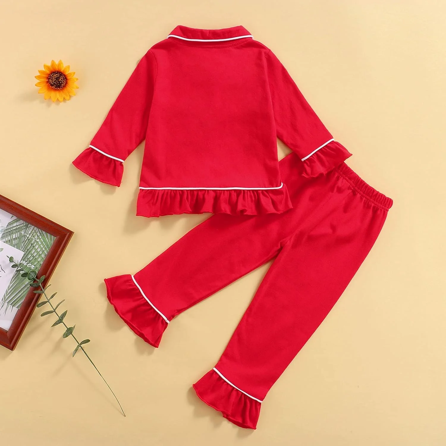 ست لباس خواب بچگانه Qianderer پسرانه دخترانه، پیراهن دکمه دار آستین بلند و شلوار، لباس خواب، لباس شب، لباس راحتی، لباس خانگی ست لباس خواب بچگانه Qianderer پسرانه دخترانه، پیراهن دکمه دار آستین بلند و شلوار، لباس خواب، لباس شب، لباس راحتی، لباس خانگی