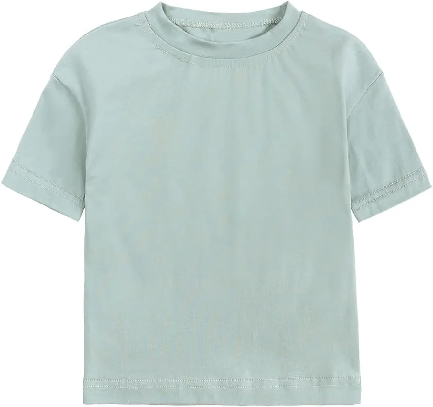 ZFTTZYMX تی شرت های آستین کوتاه یقه گرد پسرانه و دخترانه، لباس های غیر رسمی، تاپ های پنبه ای تابستانی برای کودکان نوپا ZFTTZYMX تی شرت های آستین کوتاه یقه گرد پسرانه و دخترانه، لباس های غیر رسمی، تاپ های پنبه ای تابستانی برای کودکان نوپا