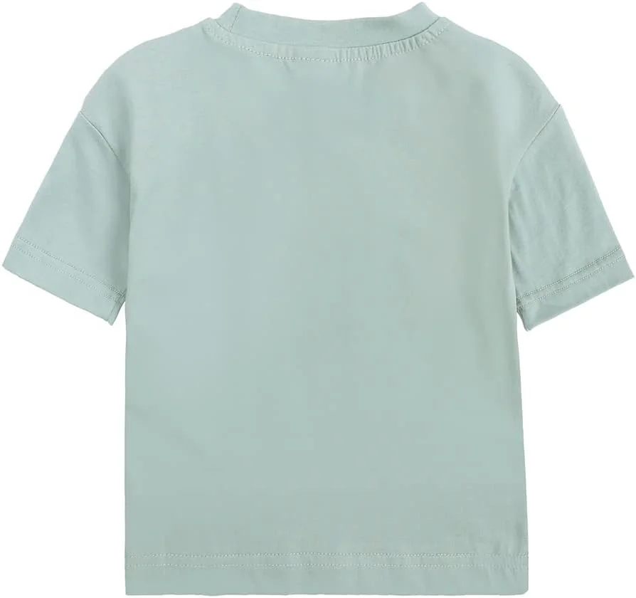 ZFTTZYMX تی شرت های آستین کوتاه یقه گرد پسرانه و دخترانه، لباس های غیر رسمی، تاپ های پنبه ای تابستانی برای کودکان نوپا ZFTTZYMX تی شرت های آستین کوتاه یقه گرد پسرانه و دخترانه، لباس های غیر رسمی، تاپ های پنبه ای تابستانی برای کودکان نوپا