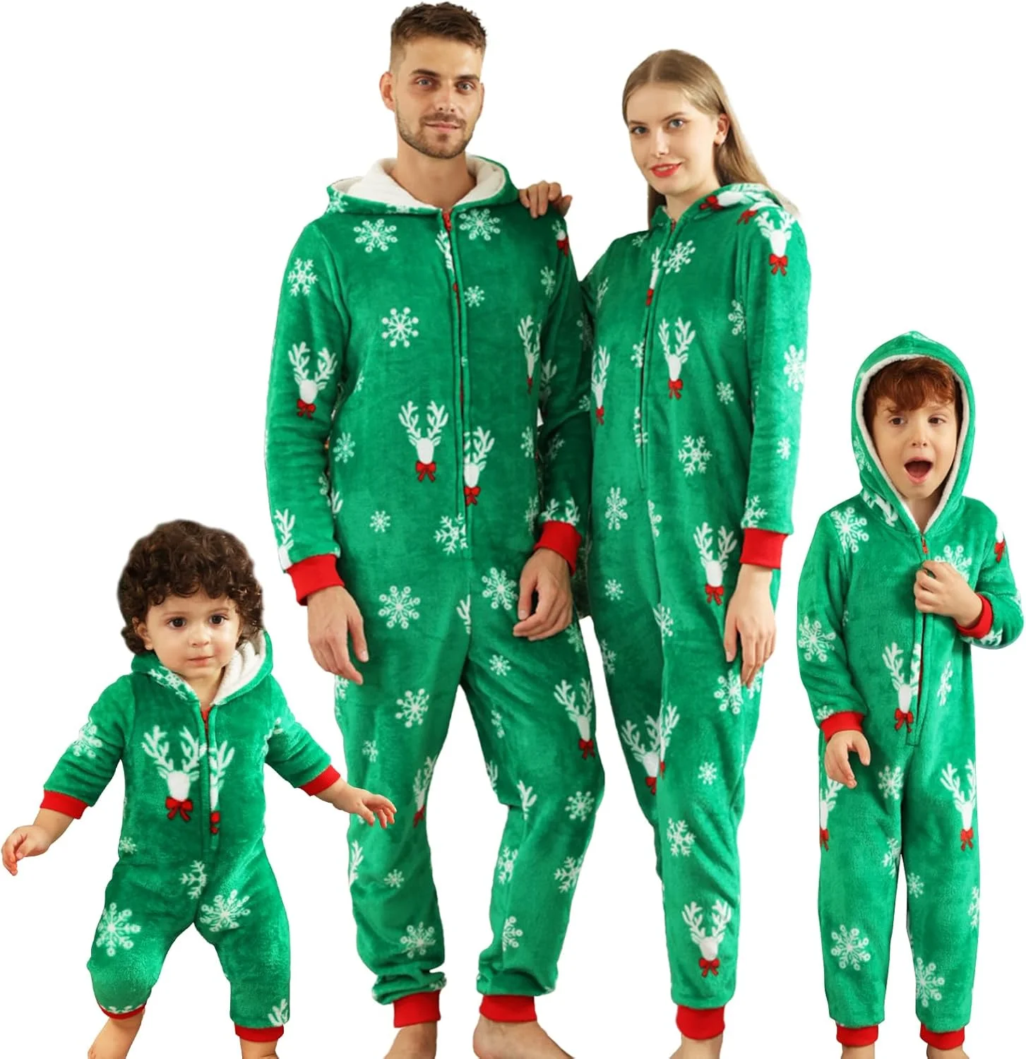 پijamaهای کریسمس خانواده Winmany، فلانل، پولیش، کلاه دار، یک تکه، نرم، لباس خواب پشمی تعطیلات پijamaهای کریسمس خانواده Winmany، فلانل، پولیش، کلاه دار، یک تکه، نرم، لباس خواب پشمی تعطیلات