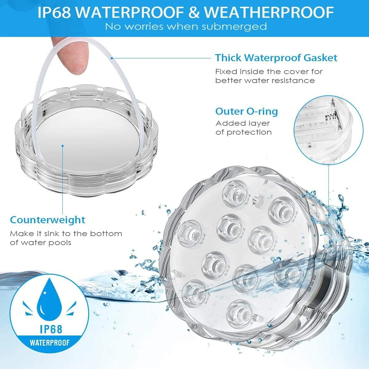 چراغ های LED غوطه ور ELECDON، چراغ های استخری با کنترل از راه دور 10 LED روشن چند رنگ ضد آب زیر آب، برای باغ، آکواریوم، استخر شنا، آکواریوم ماهی، پایه گلدان، دکوراسیون منزل (4 عدد) چراغ های LED غوطه ور ELECDON، چراغ های استخری با کنترل از راه دور 10 LED روشن چند رنگ ضد آب زیر آب، برای باغ، آکواریوم، استخر شنا، آکواریوم ماهی، پایه گلدان، دکوراسیون منزل (4 عدد)