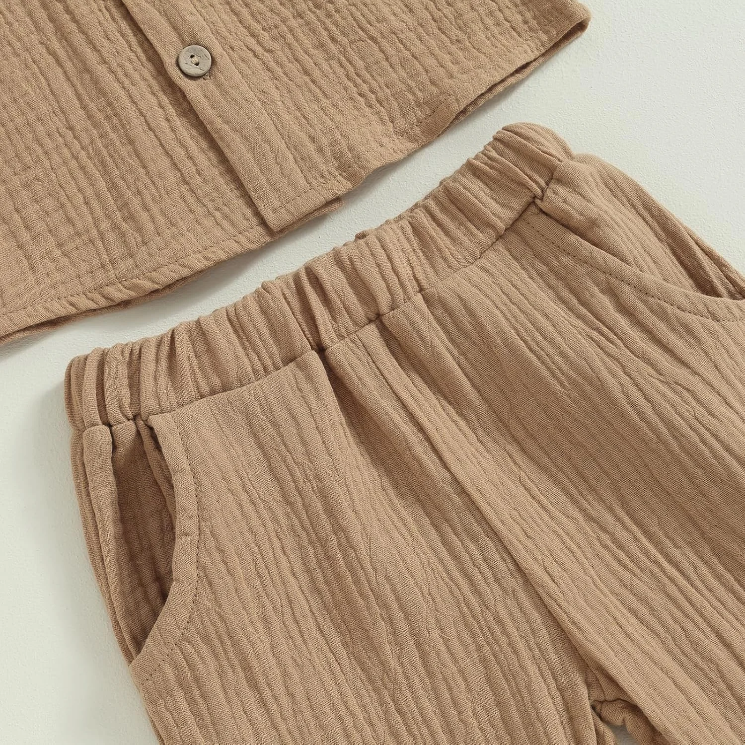 ست پیژامه پسرانه XIXIMAON، 2 تکه، پنبه و کتان، رنگ ثابت، آستین بلند، دکمه دار، شلوار، مناسب ست لباس راحتی تابستانی و پاییزی، لباس جشن نوزادی ست پیژامه پسرانه XIXIMAON، 2 تکه، پنبه و کتان، رنگ ثابت، آستین بلند، دکمه دار، شلوار، مناسب ست لباس راحتی تابستانی و پاییزی، لباس جشن نوزادی