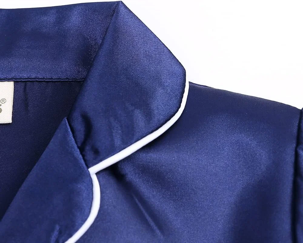 ست پیژامه ساتن ژله ای Verve برای کودکان، نوزادان، دختران و پسران، پیراهن آستین بلند دکمه دار + شلوار، لباس خواب ست پیژامه ساتن ژله ای Verve برای کودکان، نوزادان، دختران و پسران، پیراهن آستین بلند دکمه دار + شلوار، لباس خواب