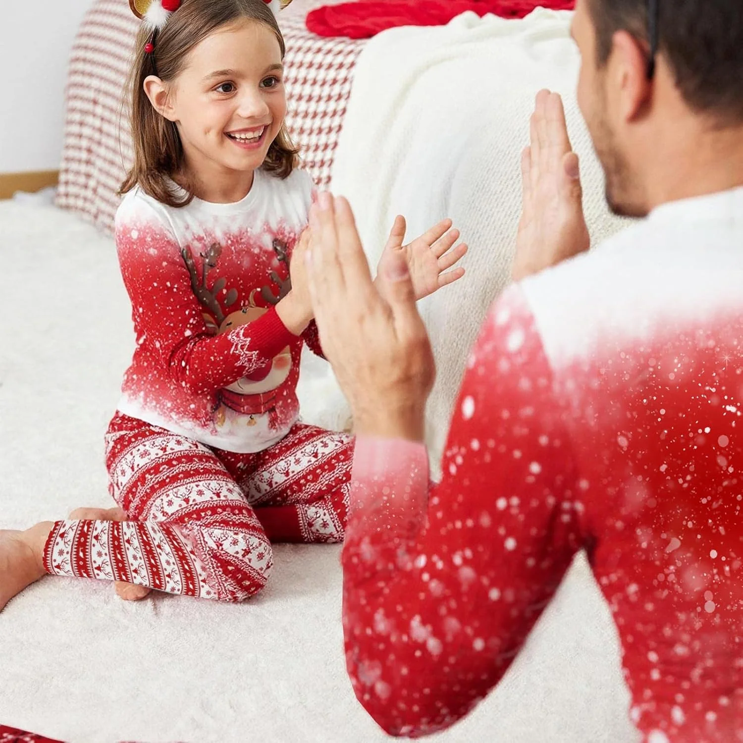 ست لباس خواب کریسمس خانوادگی WUDEUI، لباس خواب آستین بلند، لباس راحتی تعطیلات کریسمس با جیب ست لباس خواب کریسمس خانوادگی WUDEUI، لباس خواب آستین بلند، لباس راحتی تعطیلات کریسمس با جیب