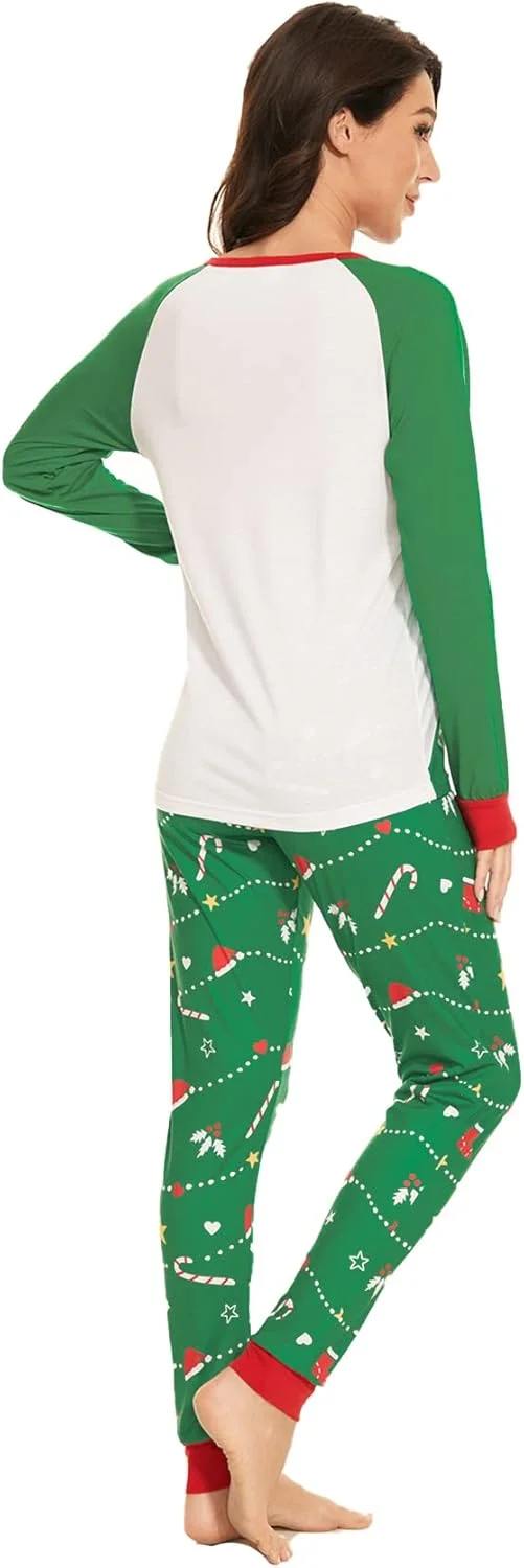 ست لباس خواب کریسمس خانوادگی VENTELAN طرح بابانوئل، لباس خواب تعطیلات کریسمس برای زوج ها و کودکان ست لباس خواب کریسمس خانوادگی VENTELAN طرح بابانوئل، لباس خواب تعطیلات کریسمس برای زوج ها و کودکان