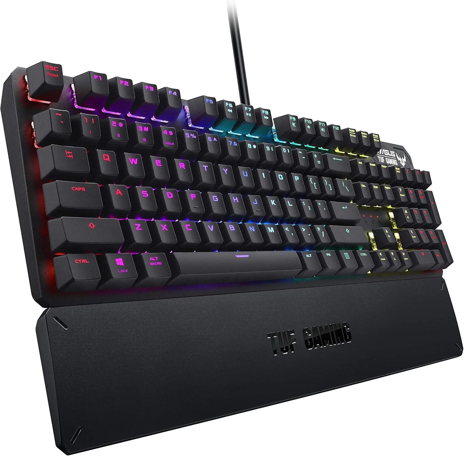 کیبورد گیمینگ ایسوس TUF K3 USB QWERTZ - طرح آلمانی - خاکستری