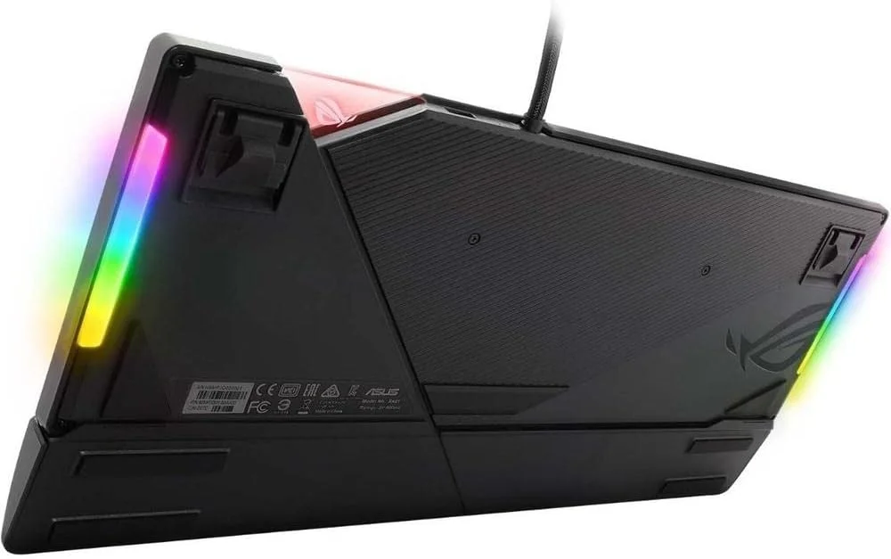 کیبورد گیمینگ مکانیکی ایسوس ROG Strix Flare با نورپردازی Aura Sync RGB (Cherry MX Brown)، سوییچ‌های Cherry MX Brown، نشان قابل تنظیم، USB Pass Through و کنترل‌های رسانه