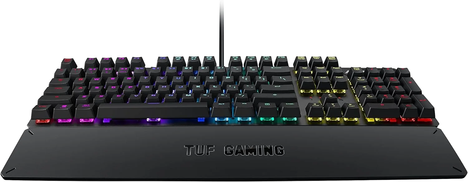 کیبورد گیمینگ ایسوس TUF K3 USB QWERTZ - طرح آلمانی - خاکستری