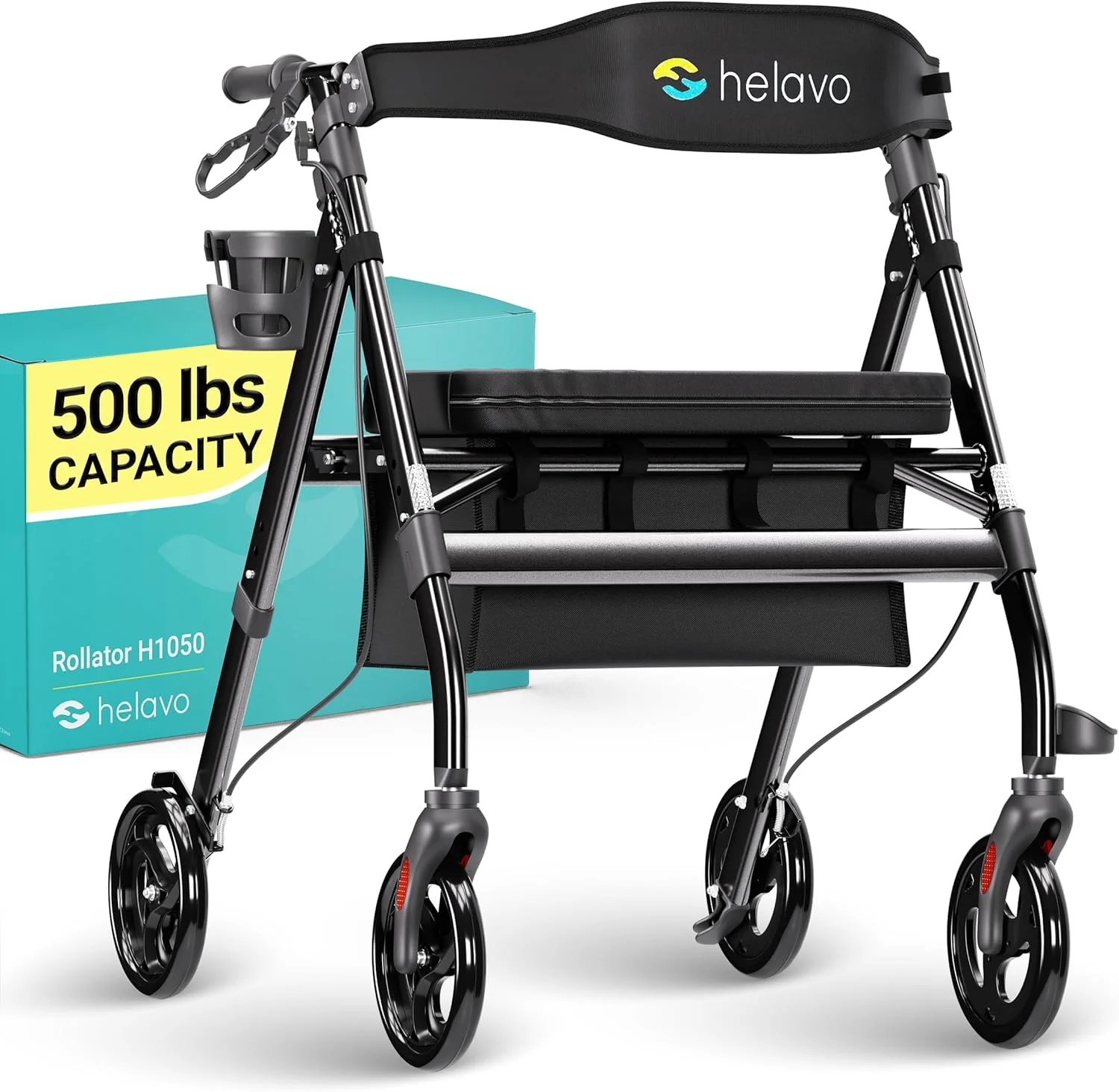 واکر باریاتریک Helavo با صندلی بزرگ و قابل تنظیم ارتفاع - رولیتور فوق العاده پهن و سنگین برای سالمندان - ظرفیت وزن 500 پوند واکر باریاتریک Helavo با صندلی بزرگ و قابل تنظیم ارتفاع - رولیتور فوق العاده پهن و سنگین برای سالمندان - ظرفیت وزن 500 پوند