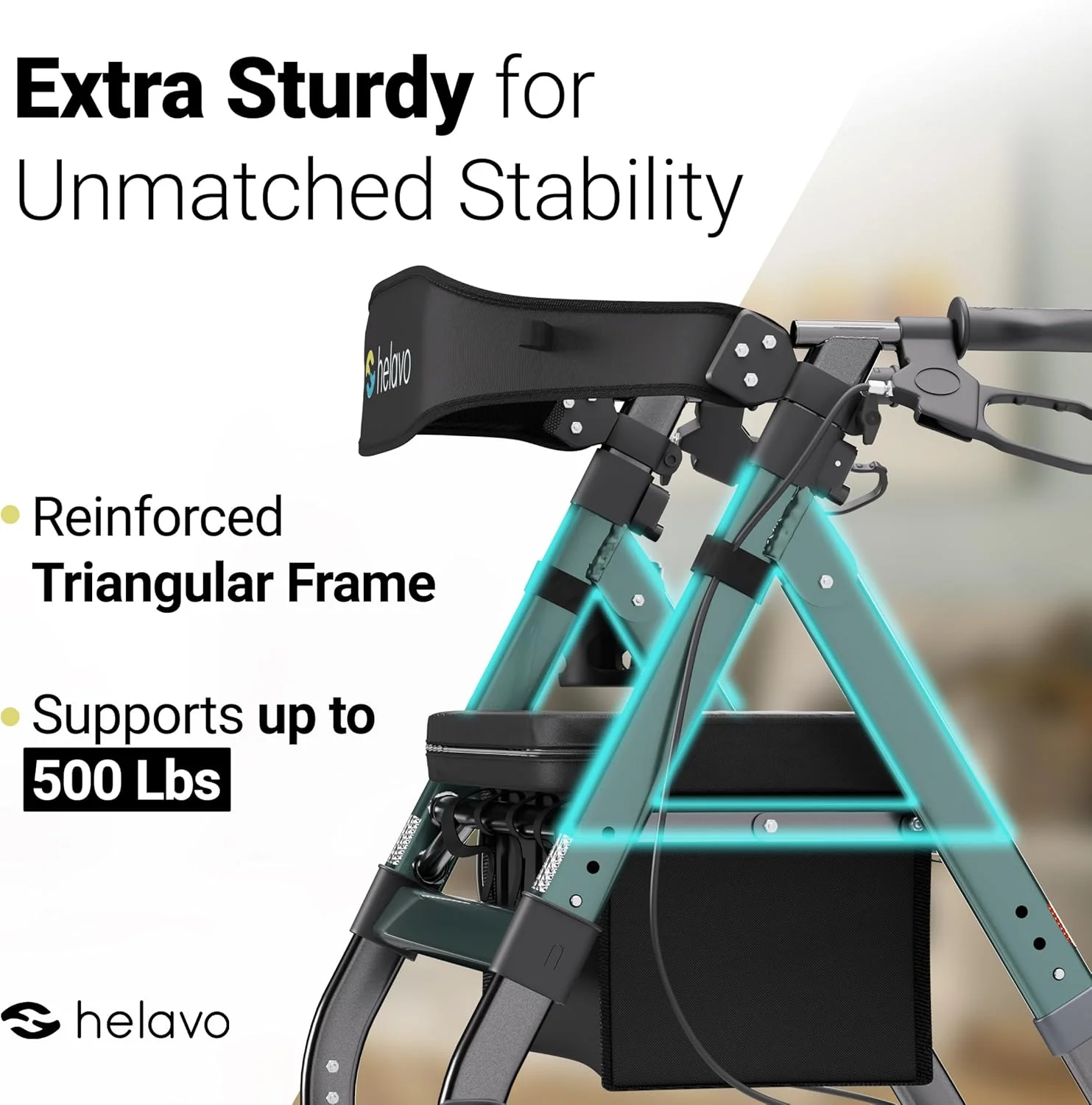 واکر سنگین وزن تمام زمینی Helavo - رولیتور باریاتریک فوق العاده عریض برای سالمندان - ظرفیت وزن 500 پوند واکر سنگین وزن تمام زمینی Helavo - رولیتور باریاتریک فوق العاده عریض برای سالمندان - ظرفیت وزن 500 پوند