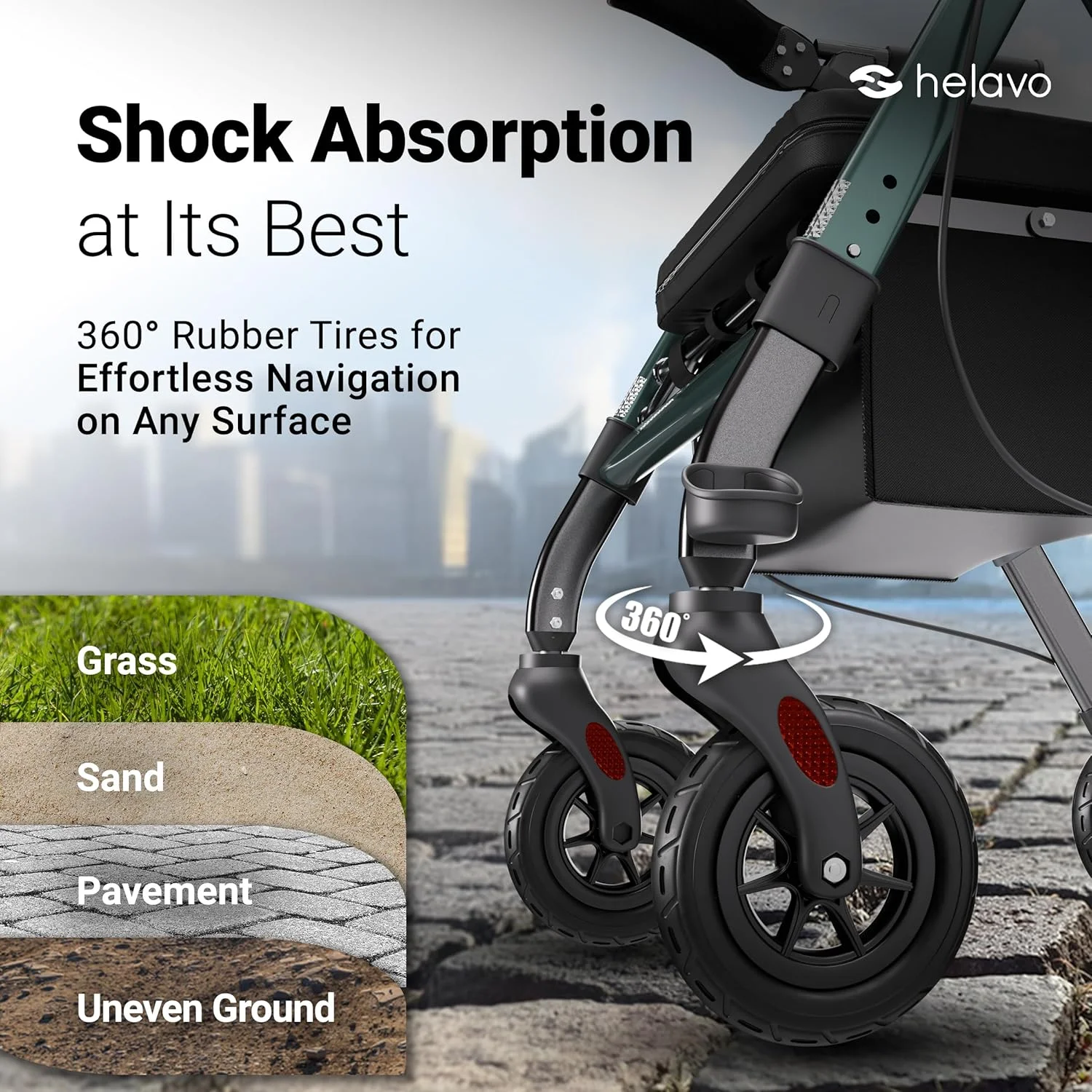 واکر سنگین وزن تمام زمینی Helavo - رولیتور باریاتریک فوق العاده عریض برای سالمندان - ظرفیت وزن 500 پوند واکر سنگین وزن تمام زمینی Helavo - رولیتور باریاتریک فوق العاده عریض برای سالمندان - ظرفیت وزن 500 پوند