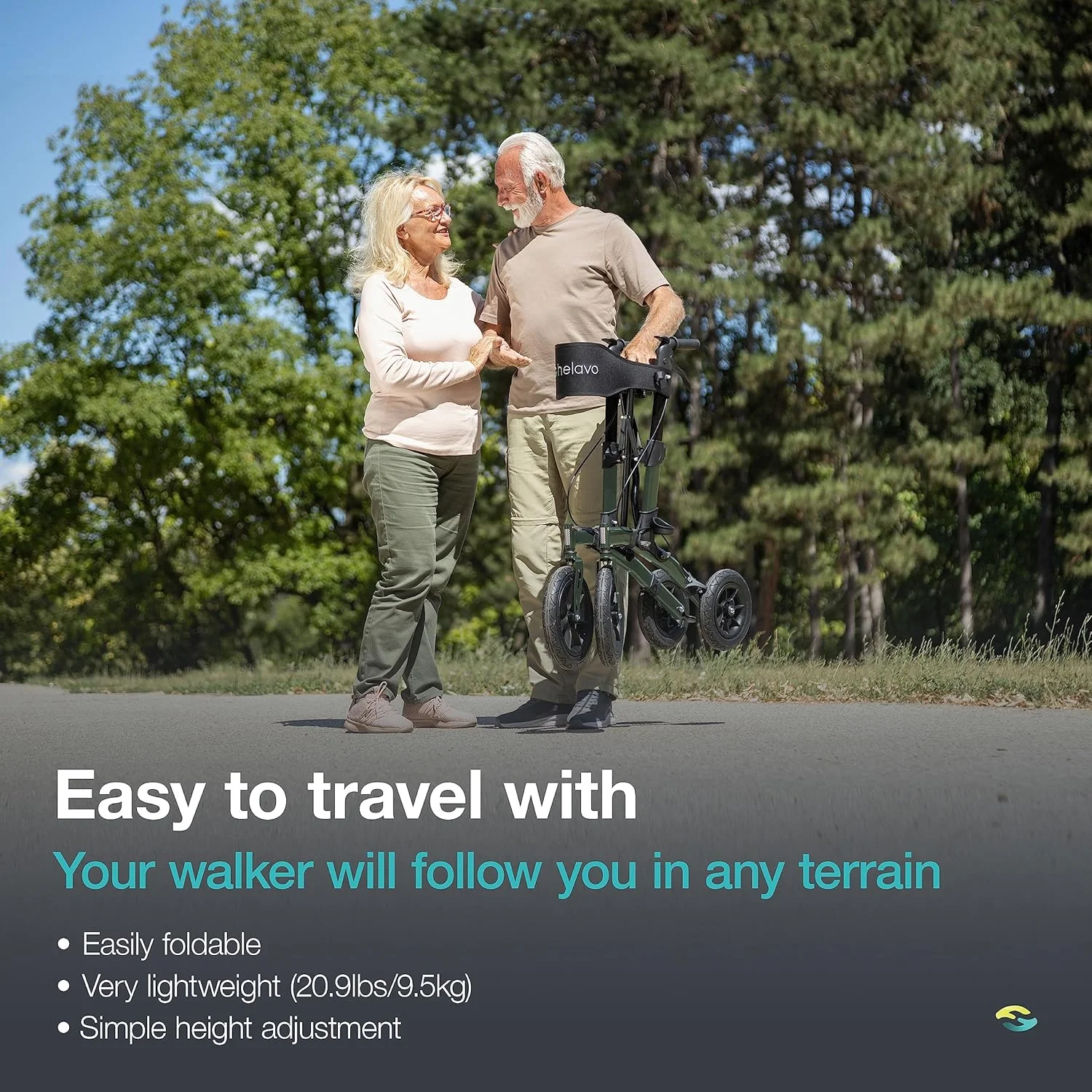واکر تاشو همه کاره Helavo با صندلی - واکر فضای باز برای سالمندان با لاستیک های بادی بزرگ 12 اینچی برای راحتی کامل در همه سطوح واکر تاشو همه کاره Helavo با صندلی - واکر فضای باز برای سالمندان با لاستیک های بادی بزرگ 12 اینچی برای راحتی کامل در همه سطوح