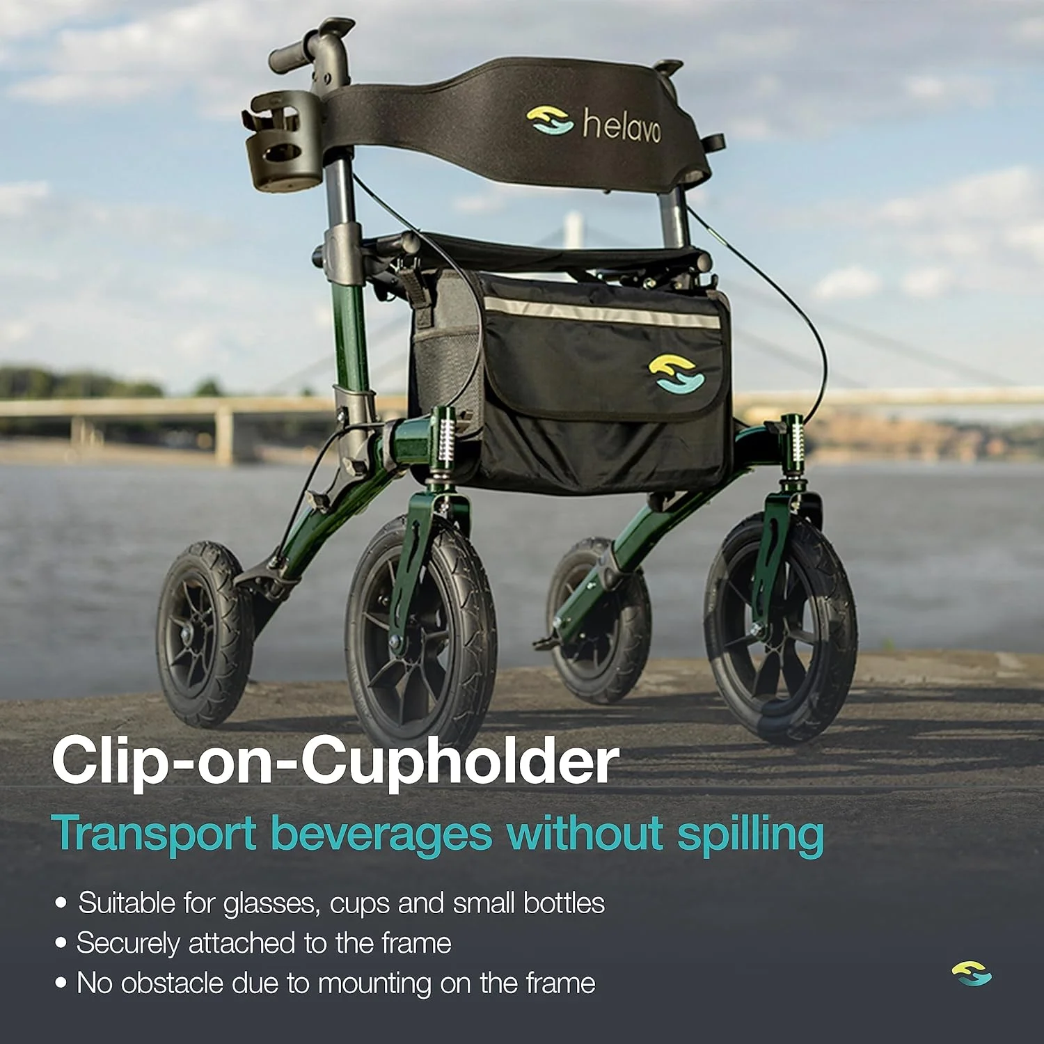 واکر تاشو همه کاره Helavo با صندلی - واکر فضای باز برای سالمندان با لاستیک های بادی بزرگ 12 اینچی برای راحتی کامل در همه سطوح واکر تاشو همه کاره Helavo با صندلی - واکر فضای باز برای سالمندان با لاستیک های بادی بزرگ 12 اینچی برای راحتی کامل در همه سطوح