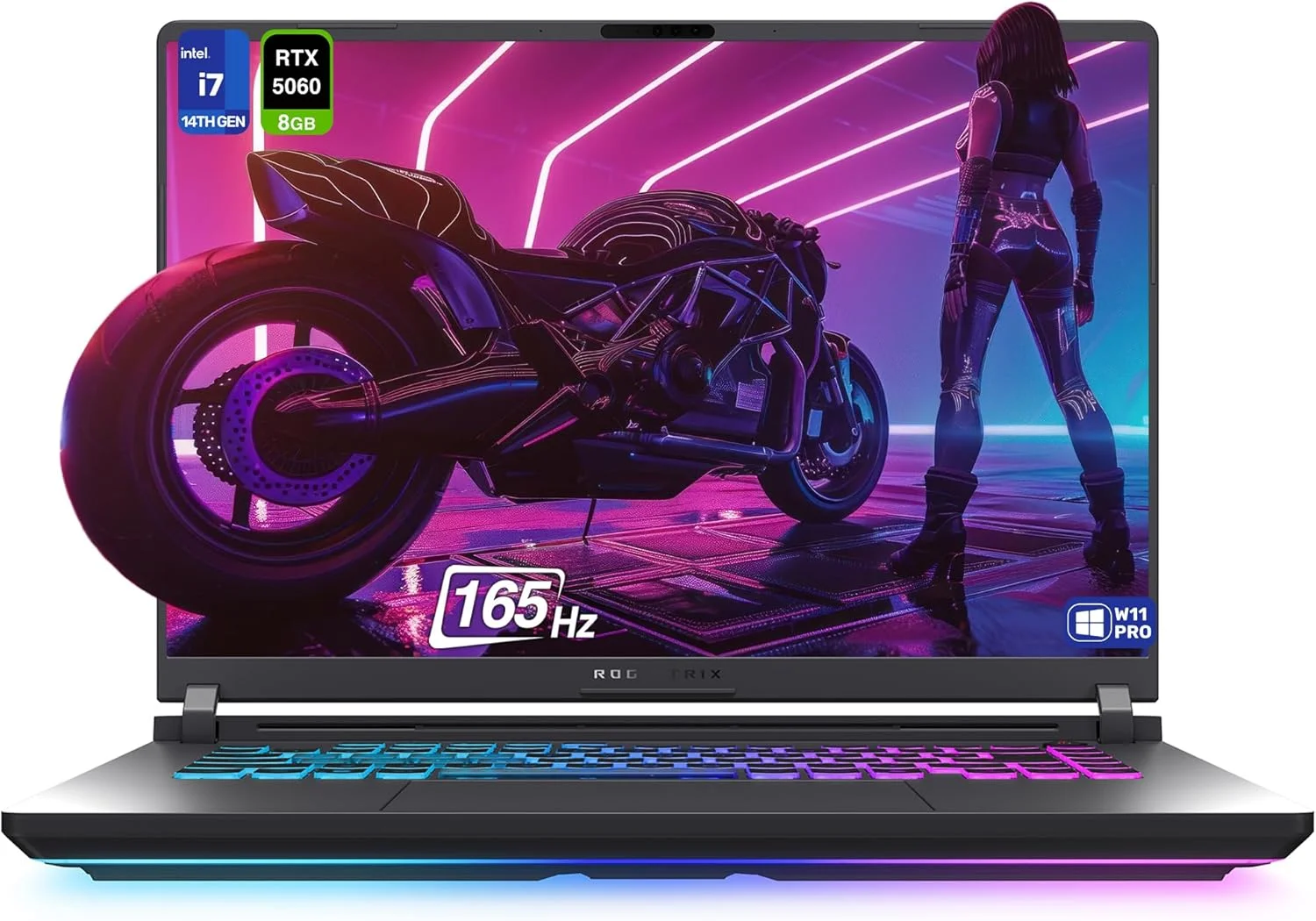 لپ تاپ گیمینگ ایسوس ROG Strix G16، پردازنده Intel i7-14650HX، رم 64 گیگابایتی DDR5، حافظه SSD PCIe 4 ترابایتی، نمایشگر 16 اینچی FHD+ (1920x1200)، کارت گرافیک Nvidia G-Force RTX 5060، کیبورد RGB 4-Zone، ویندوز 11 پرو، خاکستری تیره