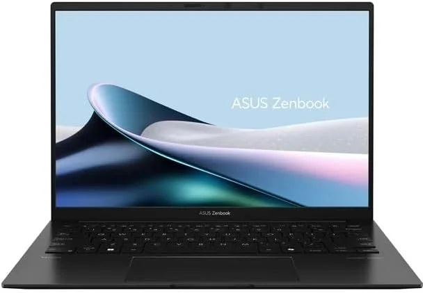 لپ تاپ 14 اینچی ASUS Zenbook، صفحه نمایش لمسی OLED WUXGA، پردازنده AMD Ryzen 7 8840HS هشت هسته ای، گرافیک AMD Radeon، رم 16 گیگابایتی LPDDR5، حافظه SSD 512 گیگابایتی، صفحه کلید با نور پس زمینه، Wi-Fi 6E، دوربین 1080p، ویندوز 11 هوم، همراه با USB 32 گیگابایتی COU