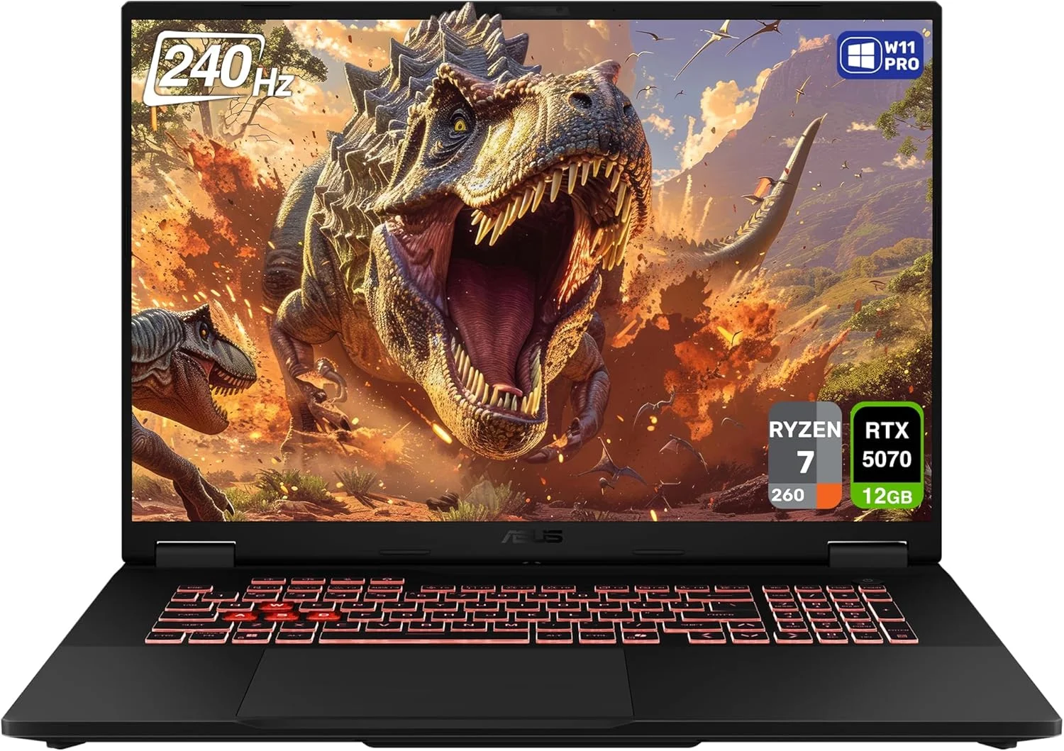 لپ تاپ گیمینگ ایسوس TUF A18، AMD Ryzen 7-260، رم 64 گیگابایتی DDR5، اس اس دی 4 ترابایتی PCle، نمایشگر 18 اینچی 2.5K (2560x1600) 240 هرتز، Nvidia G-Force RTX 5070، کیبورد چیکلت با نور پس زمینه RGB، ویندوز 11 پرو، خاکستری Jaeger