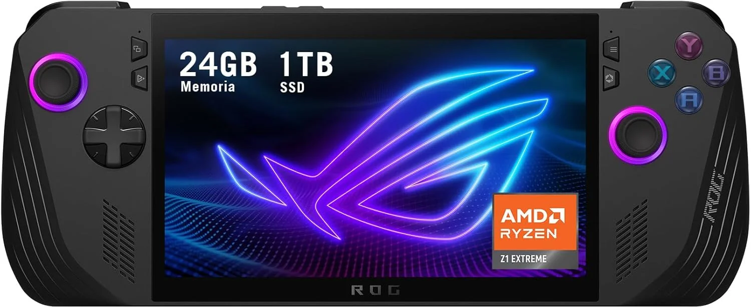ایسوس ROG Ally X 2024/RC72LA-NH007W/AMD Ryzen Z1 Extreme/24GB RAM/1TB SSD/Windows 11/صفحه لمسی/مشکی/شامل 3 ماه اشتراک Game Pass