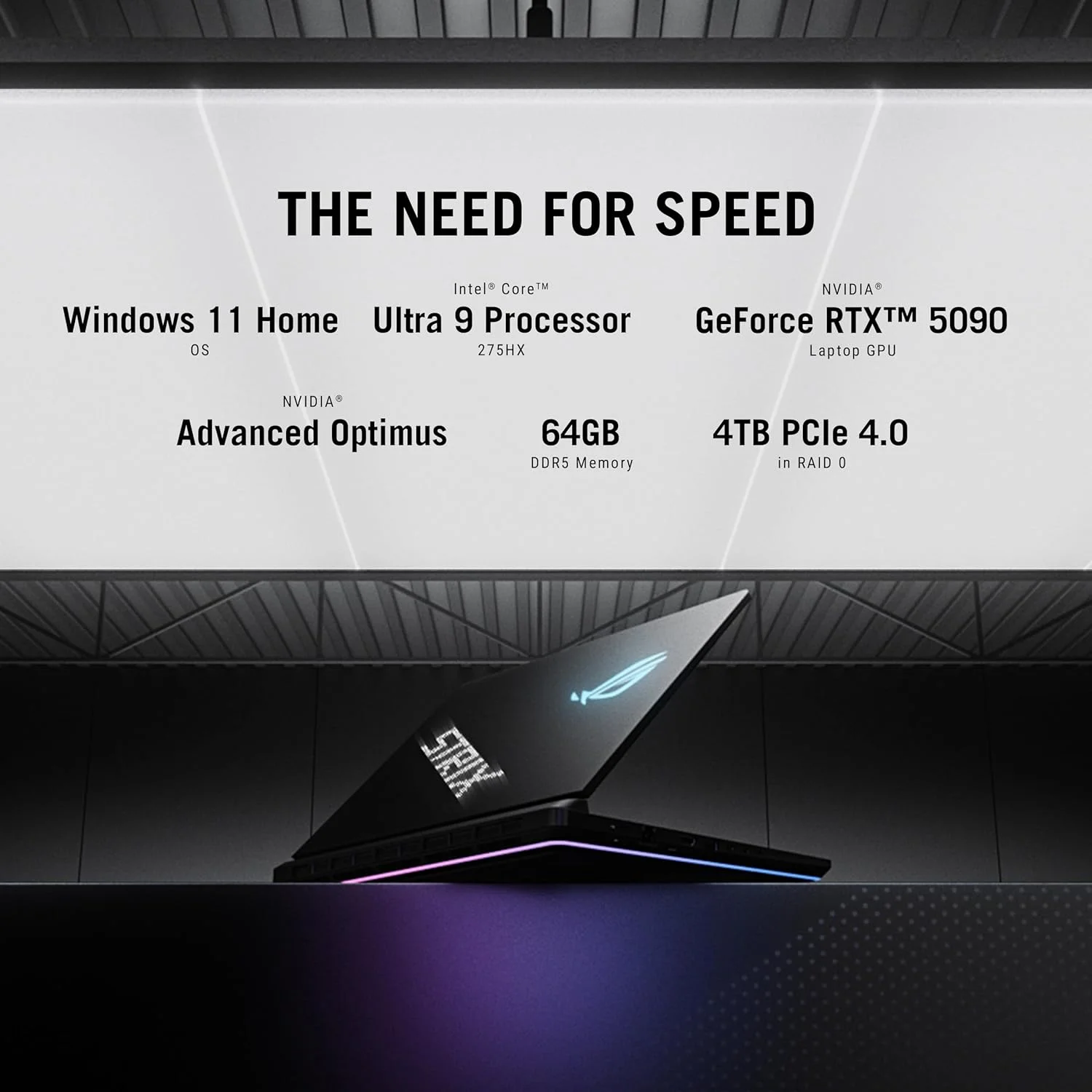 لپ تاپ گیمینگ ROG Strix SCAR 18 G835LX-SA047W با پردازنده CORE ULTRA 9، رم 64 گیگابایت، 2 ترابایت SSD PCIE G4 (عملکرد بالا) + 2 ترابایت SSD PCIE G4 (عملکرد بالا)، کارت گرافیک NVIDIA RTX5090 با 24 گیگابایت GDDR7، ویندوز 11 هوم، صفحه نمایش 18 اینچی، کیبورد انگلیسی-عربی، رنگ مشکی