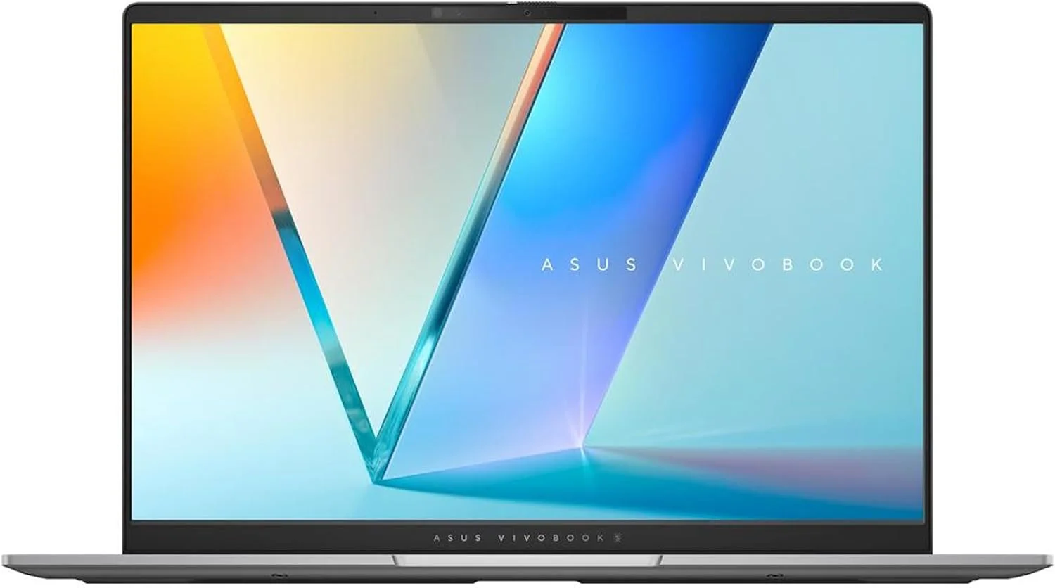 لپ تاپ باریک ASUS Vivobook S 14 OLED، پردازنده AMD Ryzen AI 9 365 (10 هسته)، 24 گیگابایت رم، 1 ترابایت SSD، صفحه کلید RGB قابل تنظیم، نقره ای خنک، M5406WA-AH94