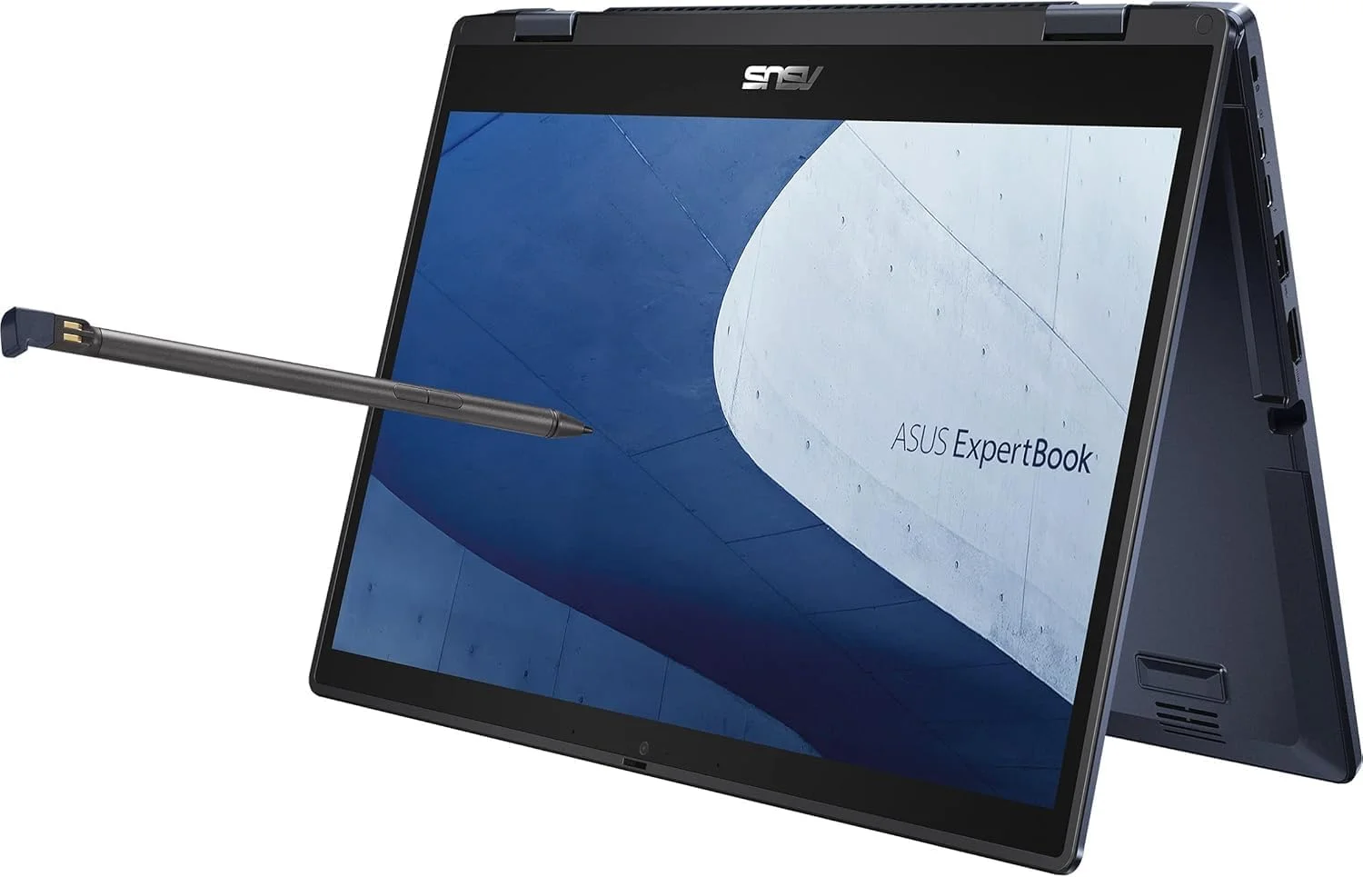 لپ تاپ 2 در 1 ایسوس ExpertBook B3 Flip، صفحه نمایش لمسی 14 اینچی FHD، پردازنده Intel Core i7-1355U، رم 16 گیگابایتی DDR4، حافظه SSD 512 گیگابایتی PCIe 4.0، گرافیک Iris Xe، صفحه کلید با نور پس زمینه، پشتیبانی از قلم