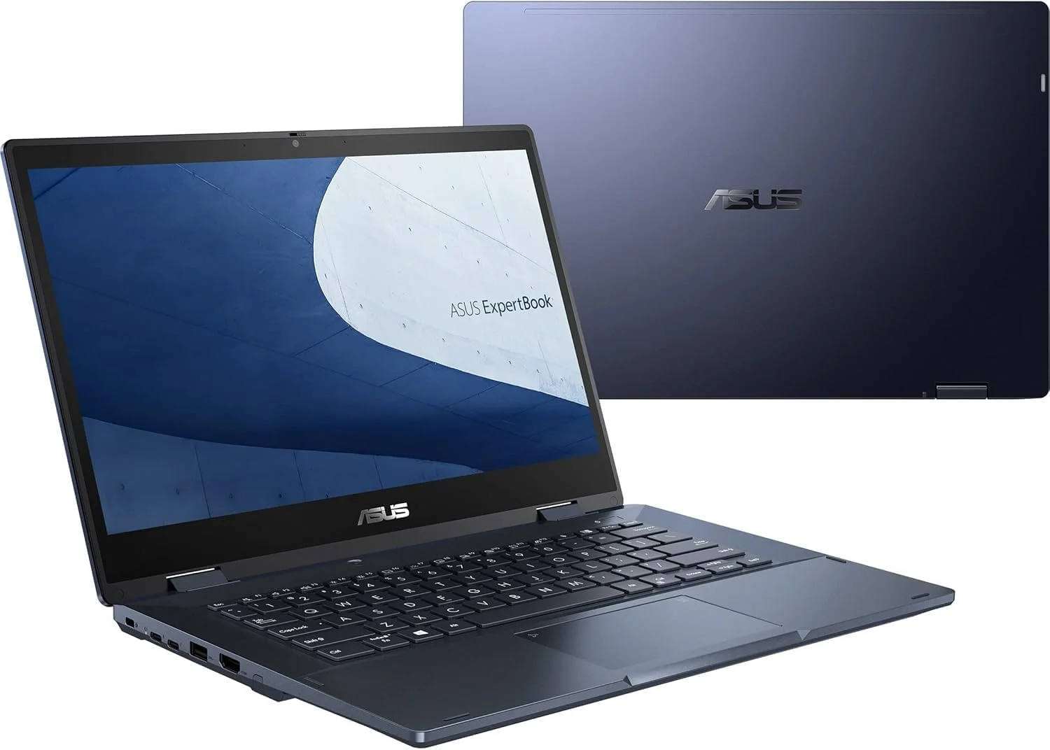 لپ تاپ 2 در 1 ایسوس ExpertBook B3 Flip، صفحه نمایش لمسی 14 اینچی FHD، پردازنده Intel Core i7-1355U، رم 16 گیگابایتی DDR4، حافظه SSD 512 گیگابایتی PCIe 4.0، گرافیک Iris Xe، صفحه کلید با نور پس زمینه، پشتیبانی از قلم