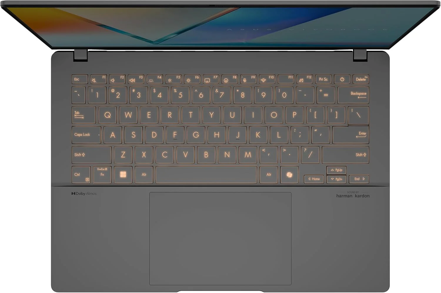 لپ تاپ باریک ASUS Vivobook S 14 OLED، پردازنده AMD Ryzen AI 9 365 (10 هسته)، 24 گیگابایت رم، 1 ترابایت SSD، صفحه کلید RGB قابل تنظیم، نقره ای خنک، M5406WA-AH94