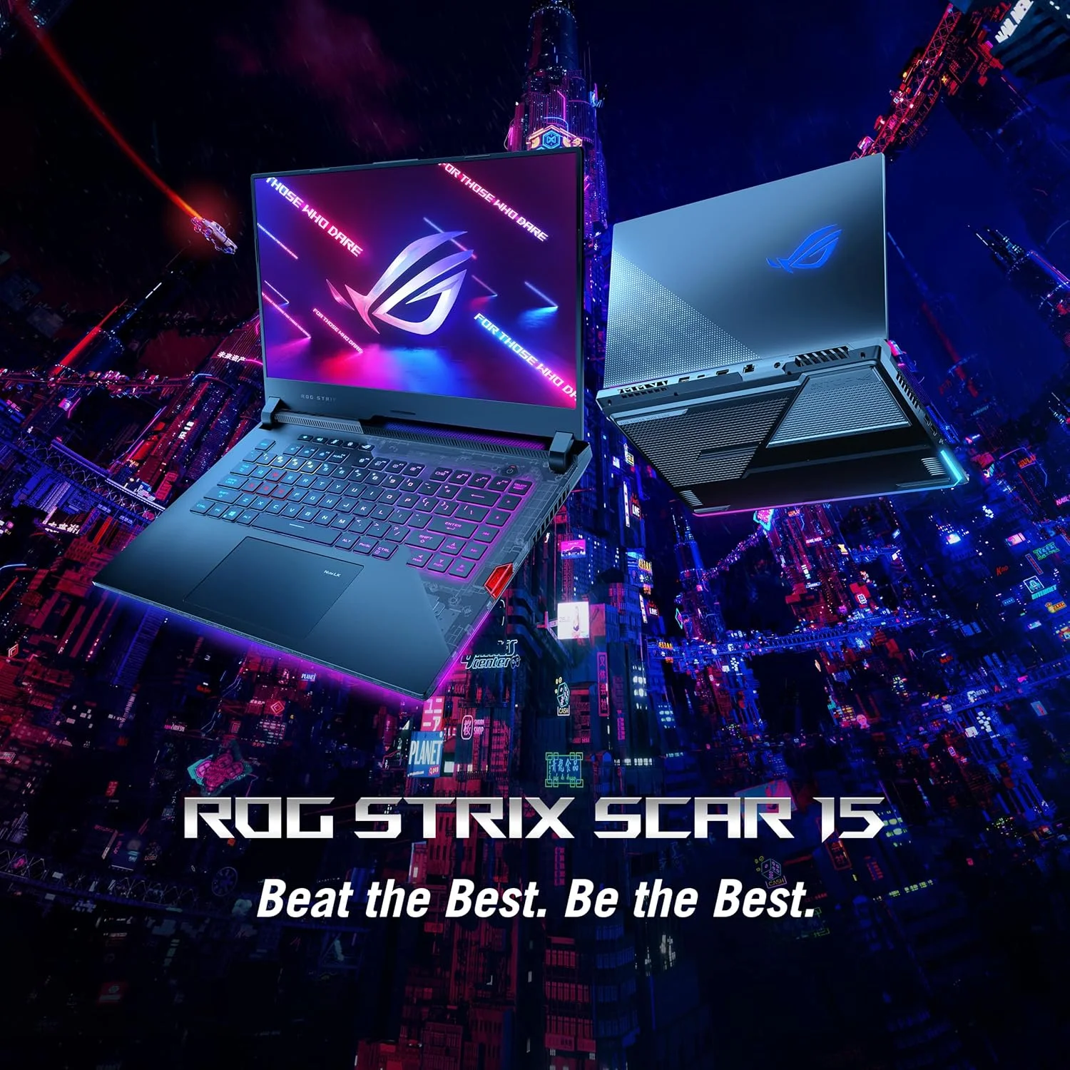 لپ تاپ گیمینگ ایسوس ROG Strix Scar 15، صفحه نمایش 15.6 اینچی 300 هرتز IPS نوع FHD، کارت گرافیک NVIDIA GeForce RTX 3080، پردازنده AMD Ryzen 9 5900HX، رم 16 گیگابایت DDR4، حافظه SSD 1 ترابایت، صفحه کلید اپتی-مکانیکال RGB با نورپردازی مجزا برای هر کلید، ویندوز 11، G533QS-DS94