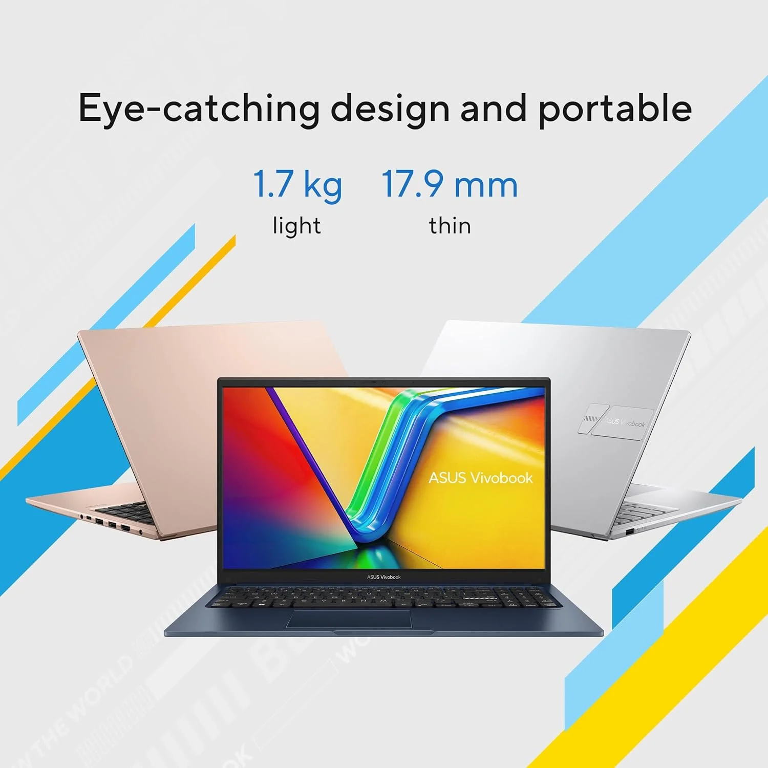 لپ تاپ ایسوس Vivobook X1504ZA-NJ303W / 15.6 اینچ FHD / پردازنده Intel Core i5 1235U / 8 گیگابایت رم DDR4 / 512 گیگابایت SSD ویندوز 11 کیبورد عربی-انگلیسی (ارتقا یافته) 1 سال گارانتی فروشنده