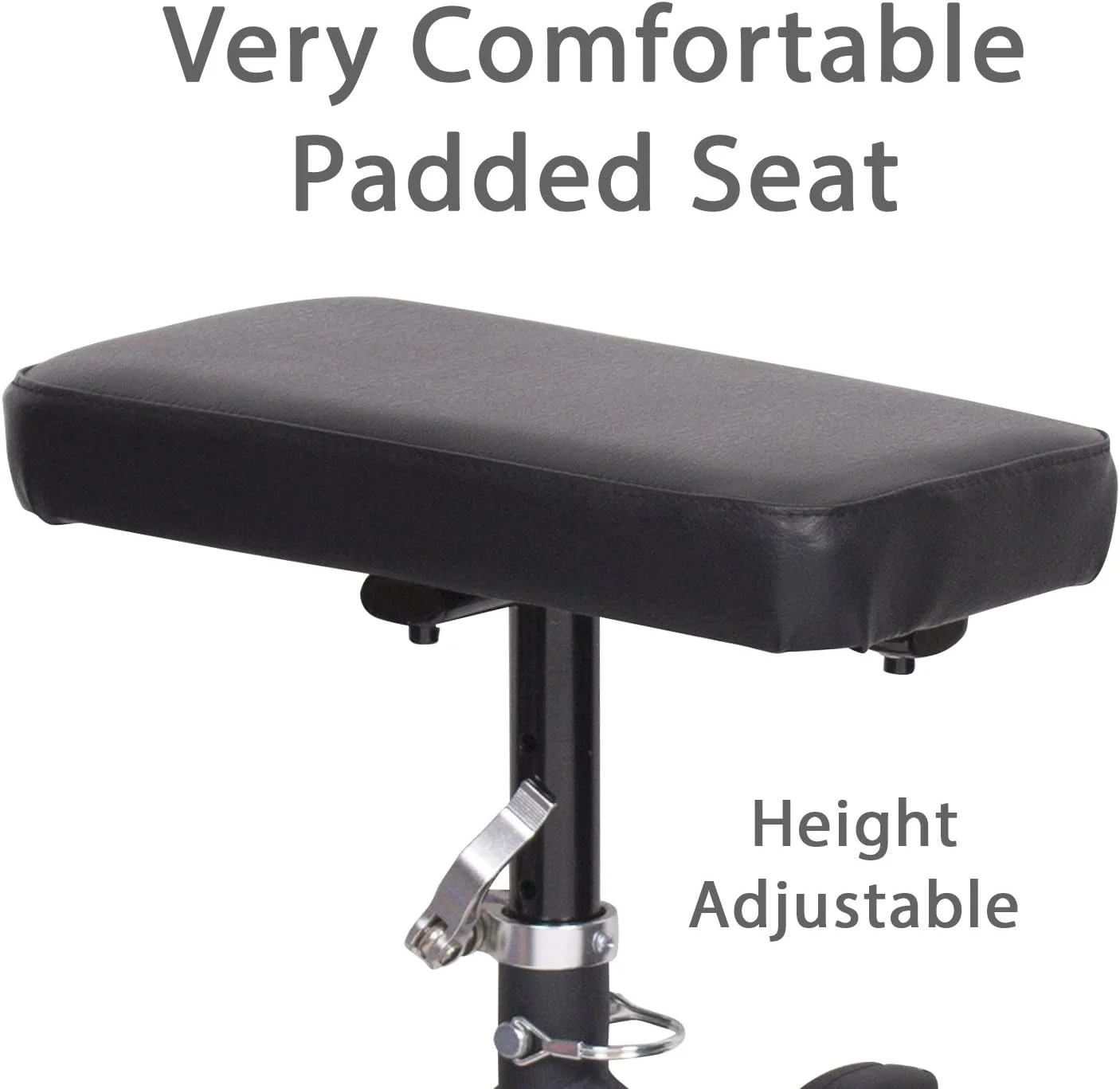 اسکوتر زانو چرخ دار اقتصادی Carex با پد راحت - اسکوتر زانویی فرمان پذیر برای آسیب های پا با ترمز دستی - جایگزین عصا