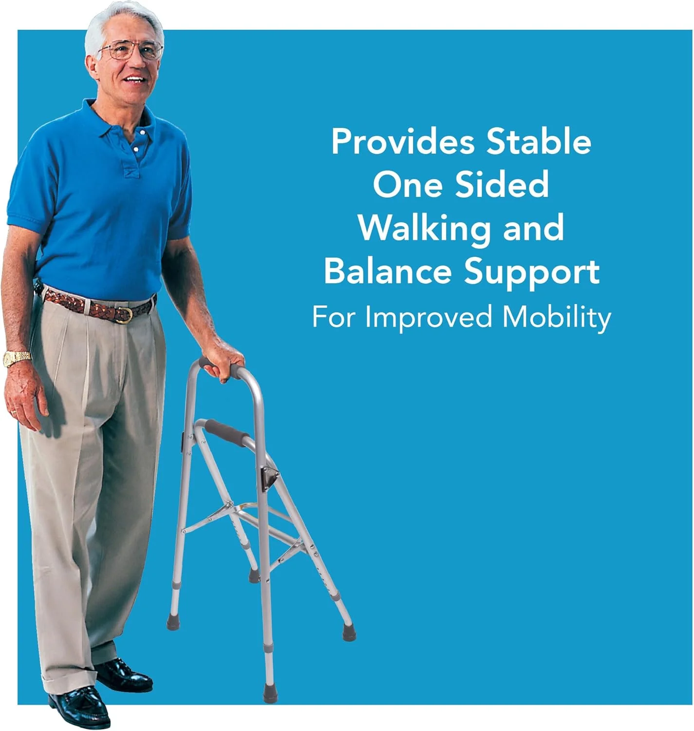 واکر نیمه تاشو Carex - واکر یک دستی برای سالمندان - واکر سبک بازویی، سبک وزن، ارتفاع 30-35 اینچ، عصای واکر، واکر نیمه
