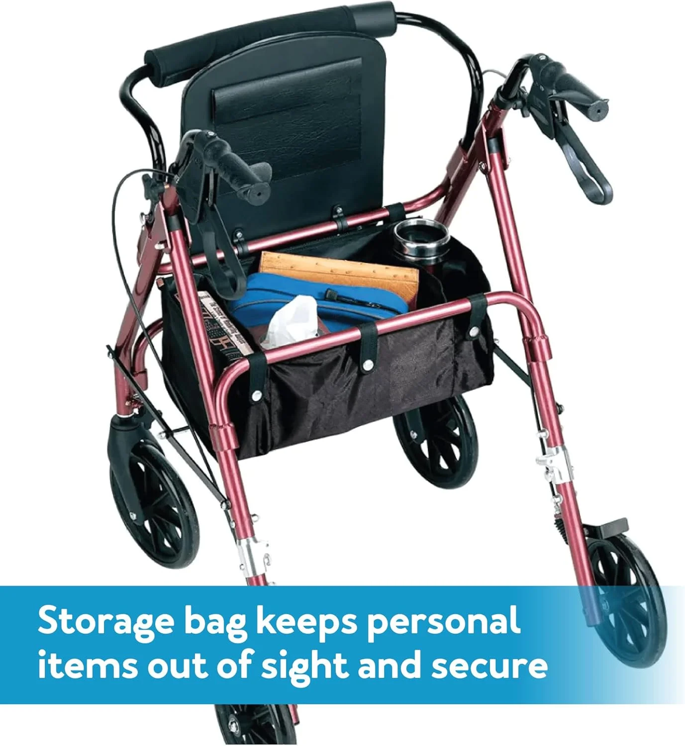 واکر رولیتور Carex با صندلی - واکر بزرگسالان با قابلیت تنظیم ارتفاع با صندلی و چرخ، تحمل وزن تا 113 کیلوگرم، 1 عدد (بسته 1 عددی)