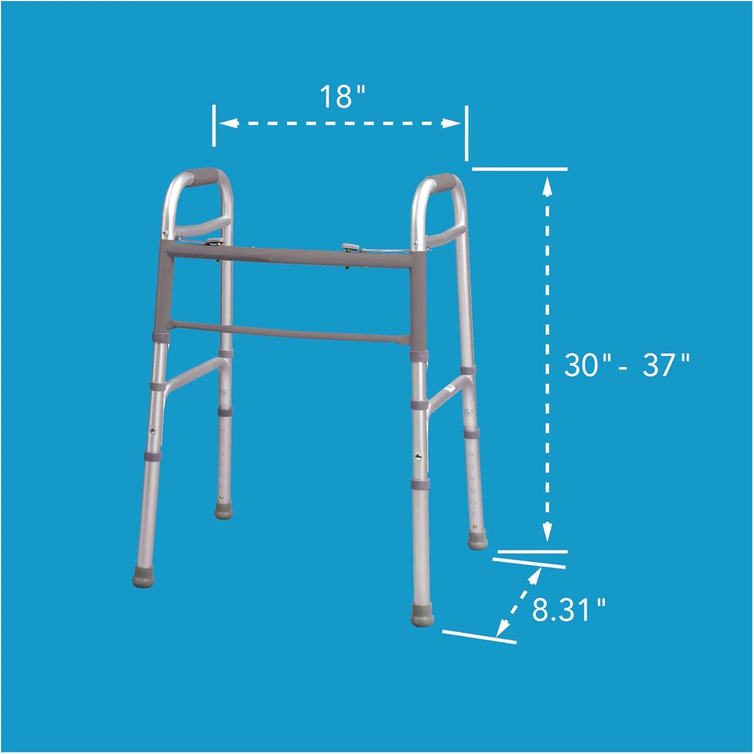 واکر تاشو سبک وزن Carex برای سالمندان و بزرگسالان - واکر پزشکی قابل حمل با ارتفاع قابل تنظیم، 76-94 سانتی متر واکر تاشو سبک وزن Carex برای سالمندان و بزرگسالان - واکر پزشکی قابل حمل با ارتفاع قابل تنظیم، 76-94 سانتی متر