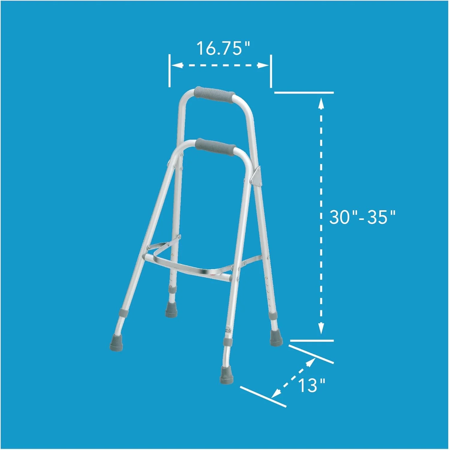 واکر نیمه تاشو Carex - واکر یک دستی برای سالمندان - واکر سبک بازویی، سبک وزن، ارتفاع 30-35 اینچ، عصای واکر، واکر نیمه