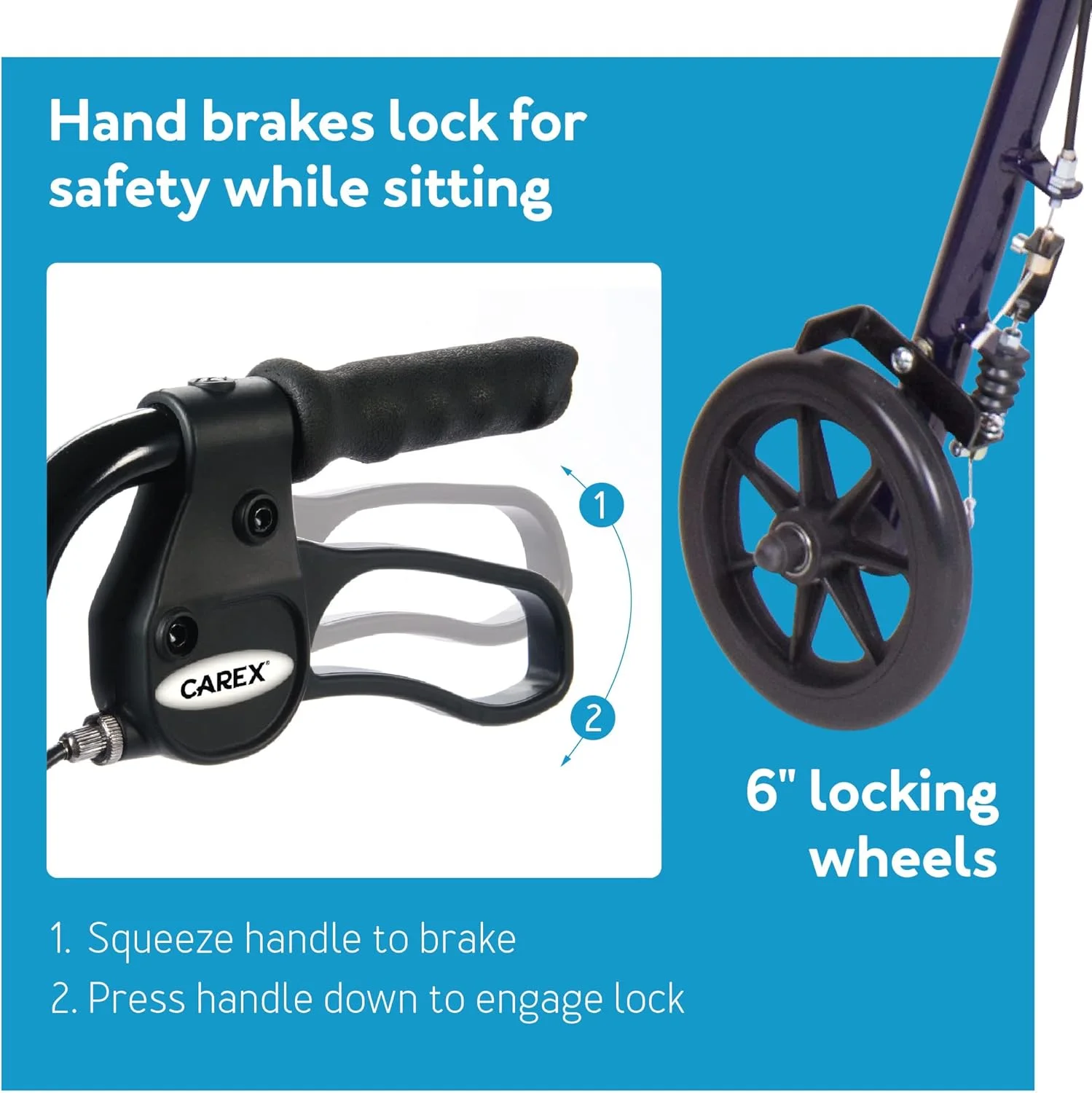 واکر رولیتور فولادی Carex با صندلی و چرخ - واکر چرخدار برای سالمندان - واکر تحمل وزن 160 کیلوگرم، تاشو، برای افراد با قد 152 تا 173 سانتی متر، واکر با چرخ واکر رولیتور فولادی Carex با صندلی و چرخ - واکر چرخدار برای سالمندان - واکر تحمل وزن 160 کیلوگرم، تاشو، برای افراد با قد 152 تا 173 سانتی متر، واکر با چرخ