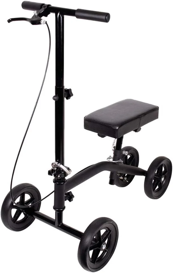 اسکوتر زانو چرخ دار اقتصادی Carex با پد راحت - اسکوتر زانویی فرمان پذیر برای آسیب های پا با ترمز دستی - جایگزین عصا